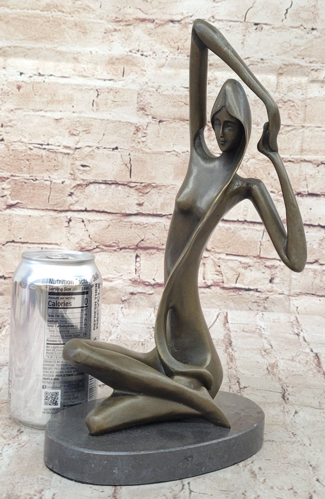 Bronze Sculpture Surrealist Abstract Modern Art Girl Dancer Statue Deco Figure