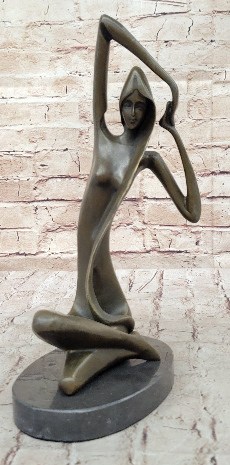 Bronze Sculpture Surrealist Abstract Modern Art Girl Dancer Statue Deco Figure