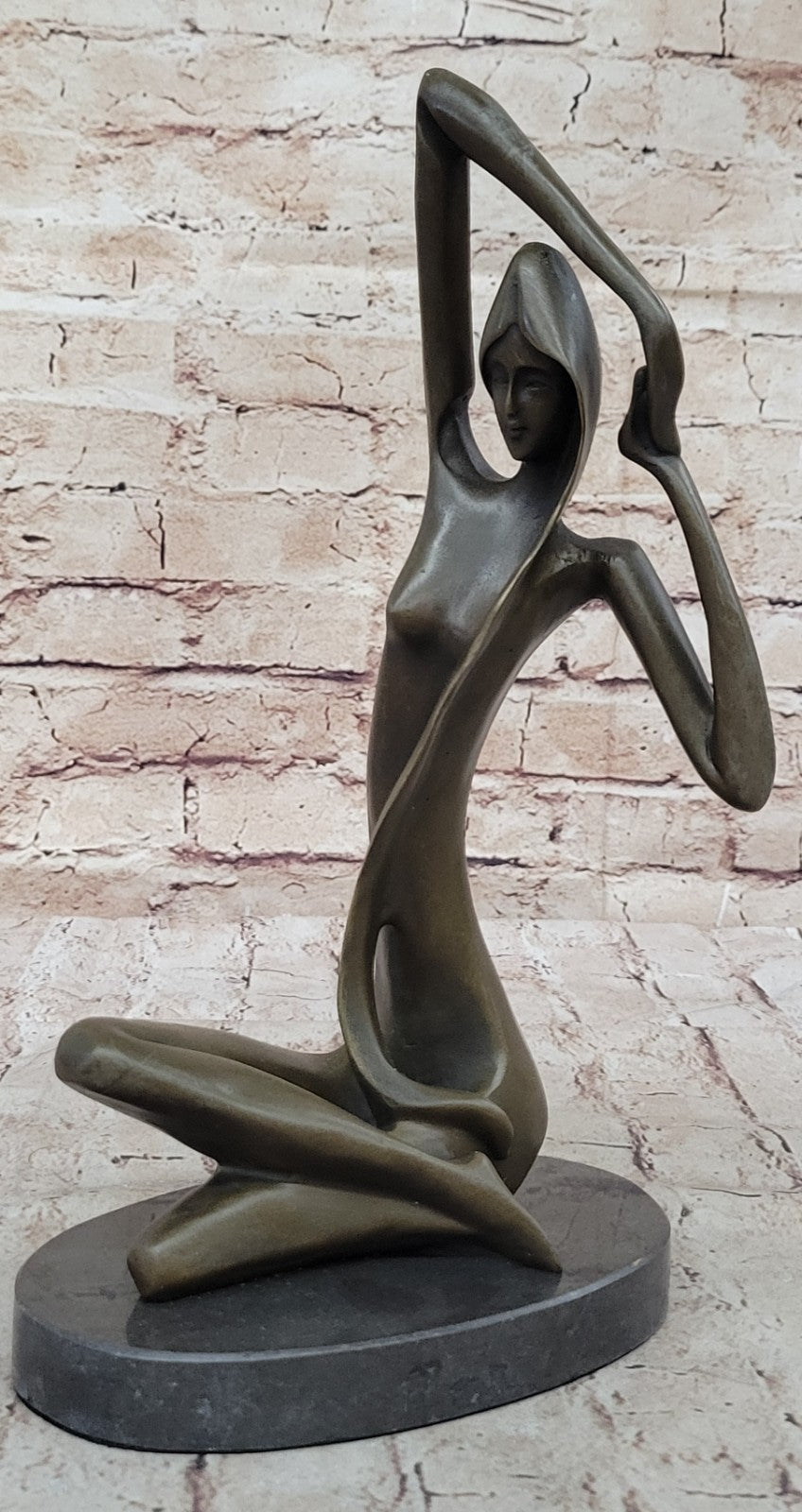 Bronze Sculpture Surrealist Abstract Modern Art Girl Dancer Statue Deco Figure