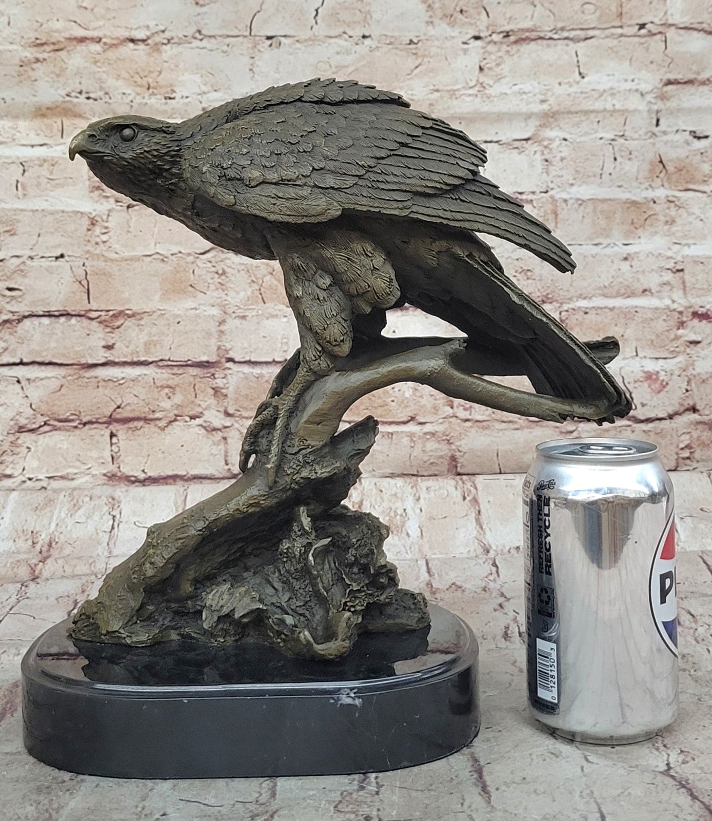 Handcrafted bronze sculpture SALE Marble Branch Tree A On Eagle American Barye