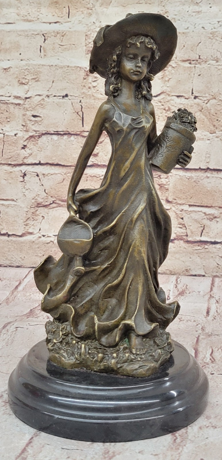 Handcrafted bronze sculpture SALE Garden In Girl Southern Patoue Original Artwork