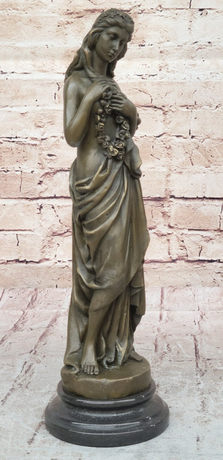 HAWAIIAN GIRL ART DECO NOUVEAU BRONZE SCULPTURE MOREAU STATUE FIGURE FIGURINE