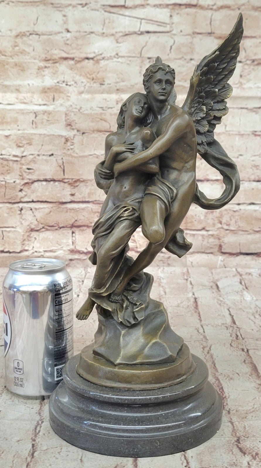 Cupid Eros and Psyche Greek Mythology Lovers Flirtation Bronze Statue SALE