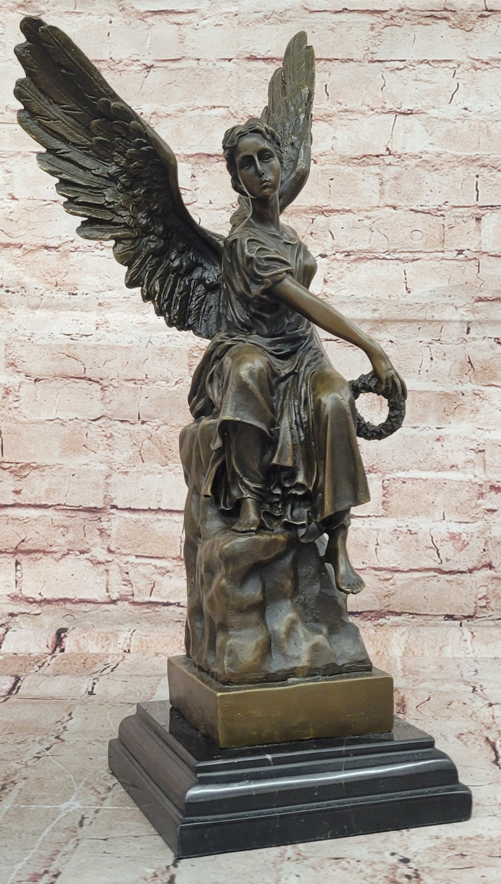 ART Archangels Nike Angel of Victory Mythical Bronze Sculpture Statue Decor GIFT