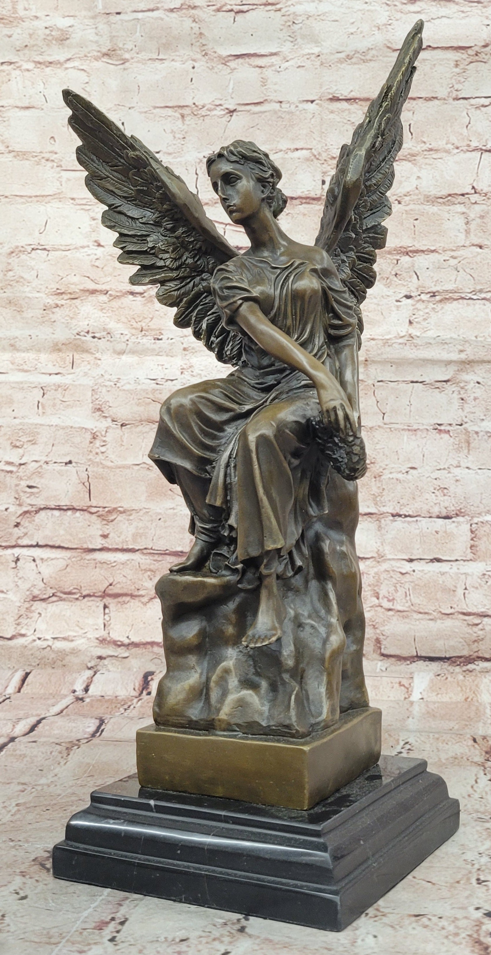 ART Archangels Nike Angel of Victory Mythical Bronze Sculpture Statue Decor GIFT