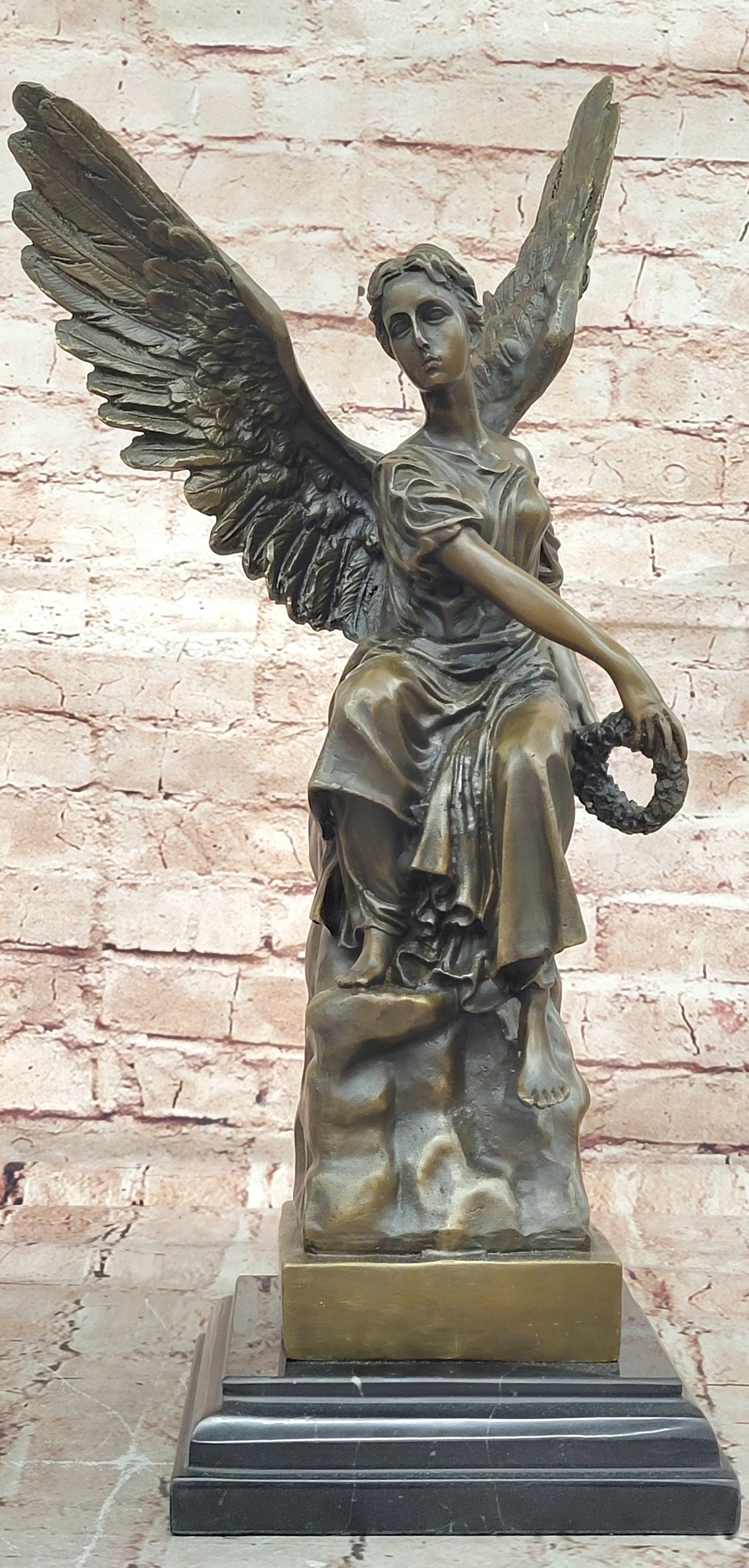 ART Archangels Nike Angel of Victory Mythical Bronze Sculpture Statue Decor GIFT