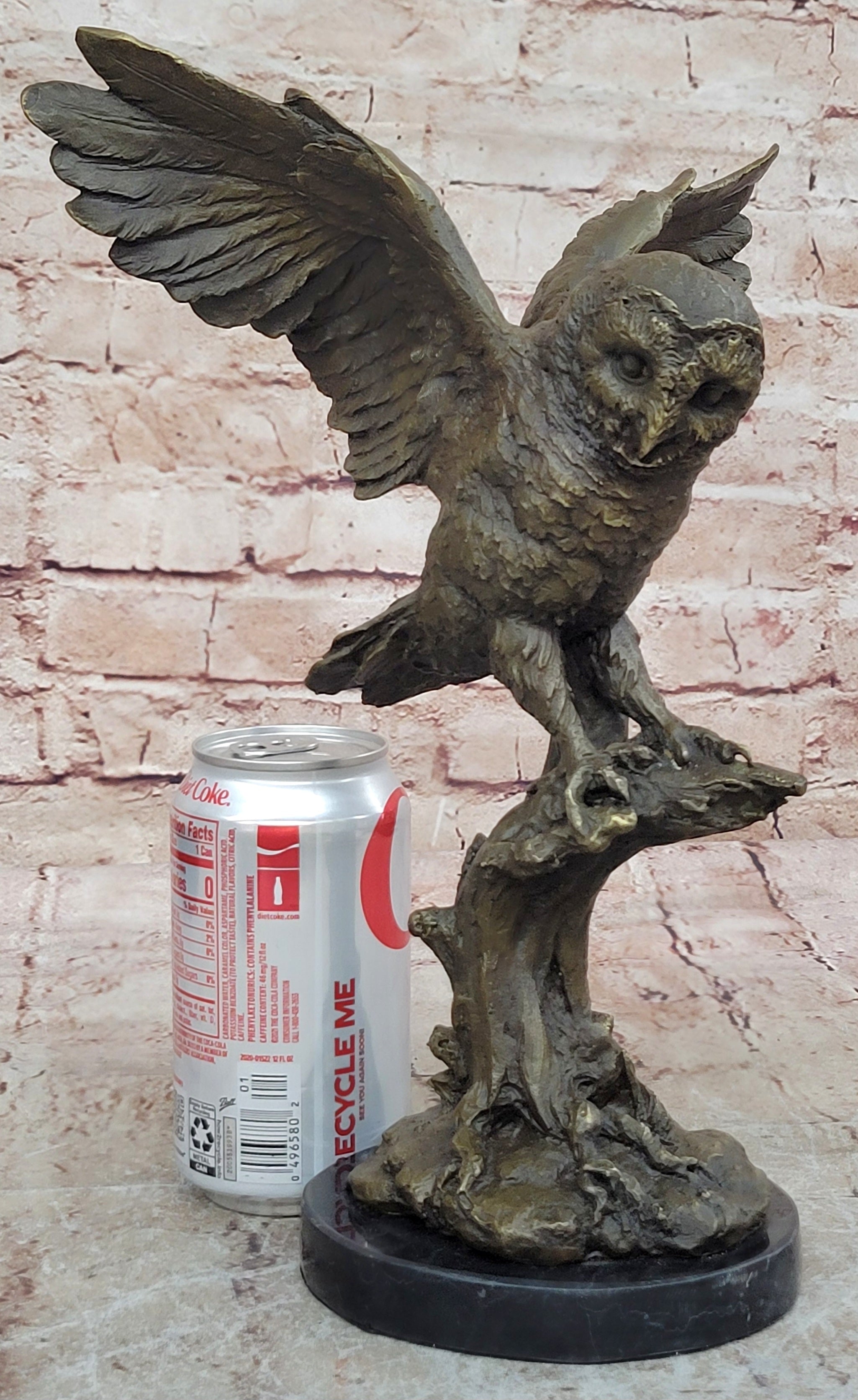 EXCLUSIVE STYLISED BRONZE OWL HOT CAST STATUE BIRD FIGURE CUBIST HAND MADE SALE