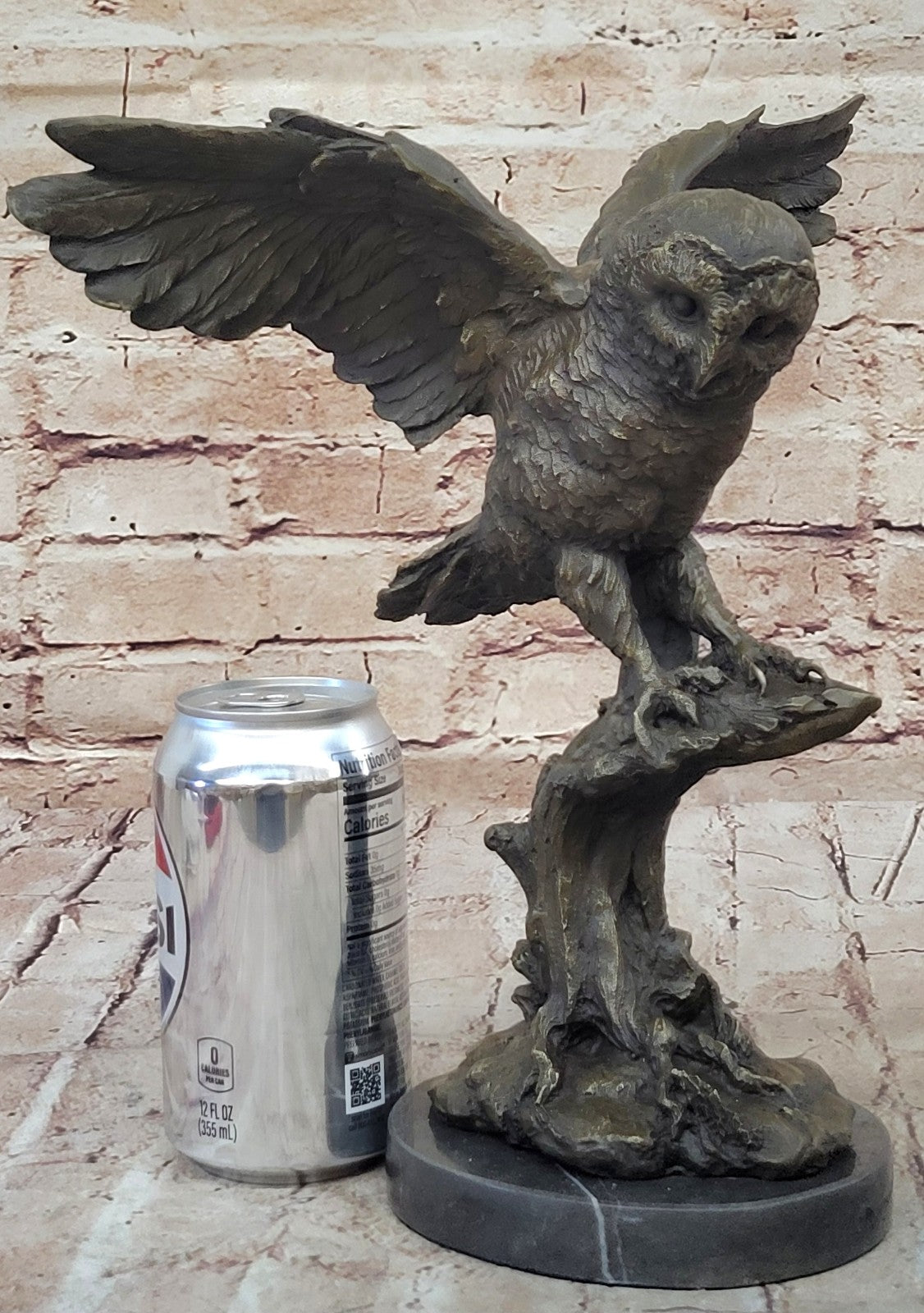 EXCLUSIVE STYLISED BRONZE OWL HOT CAST STATUE BIRD FIGURE CUBIST HAND MADE SALE