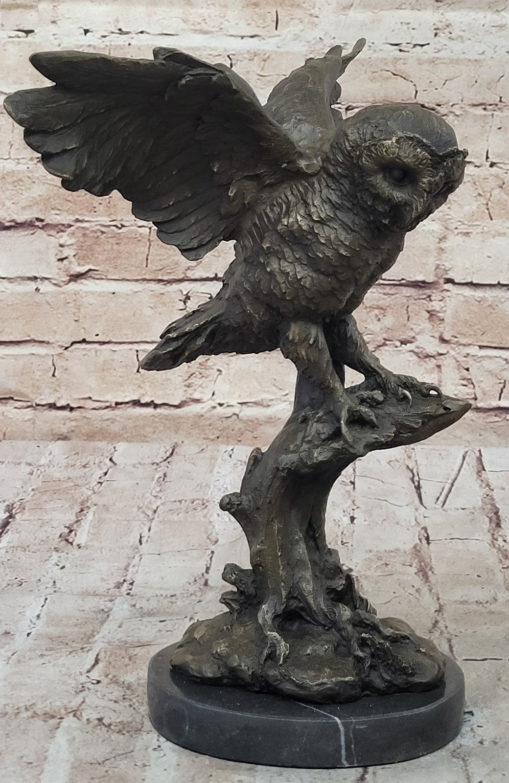 EXCLUSIVE STYLISED BRONZE OWL HOT CAST STATUE BIRD FIGURE CUBIST HAND MADE SALE