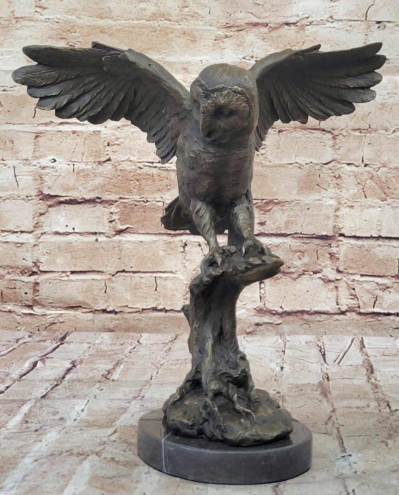 EXCLUSIVE STYLISED BRONZE OWL HOT CAST STATUE BIRD FIGURE CUBIST HAND MADE SALE