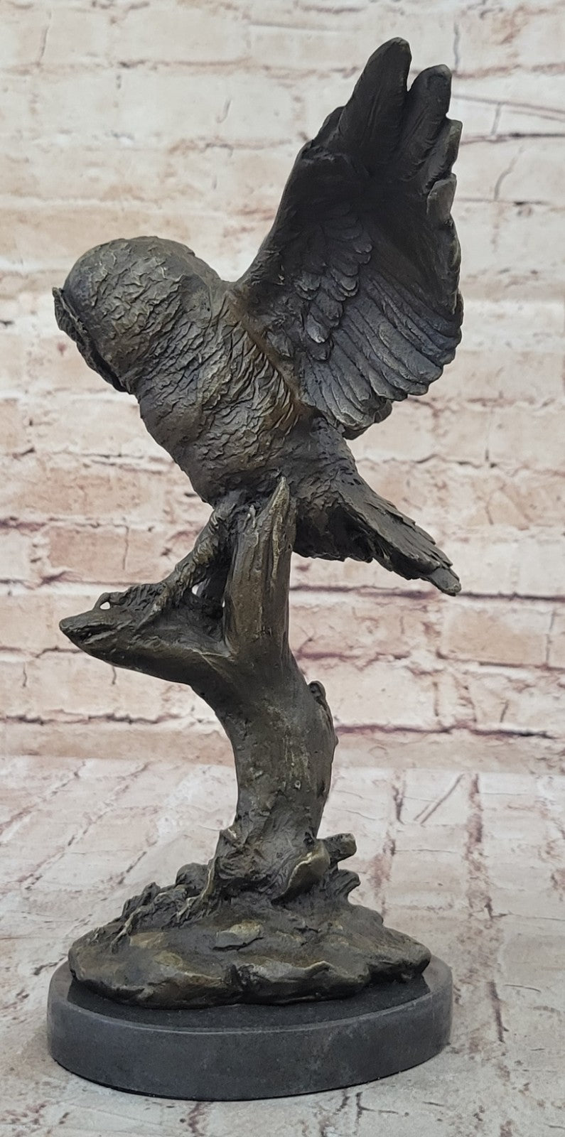 EXCLUSIVE STYLISED BRONZE OWL HOT CAST STATUE BIRD FIGURE CUBIST HAND MADE SALE