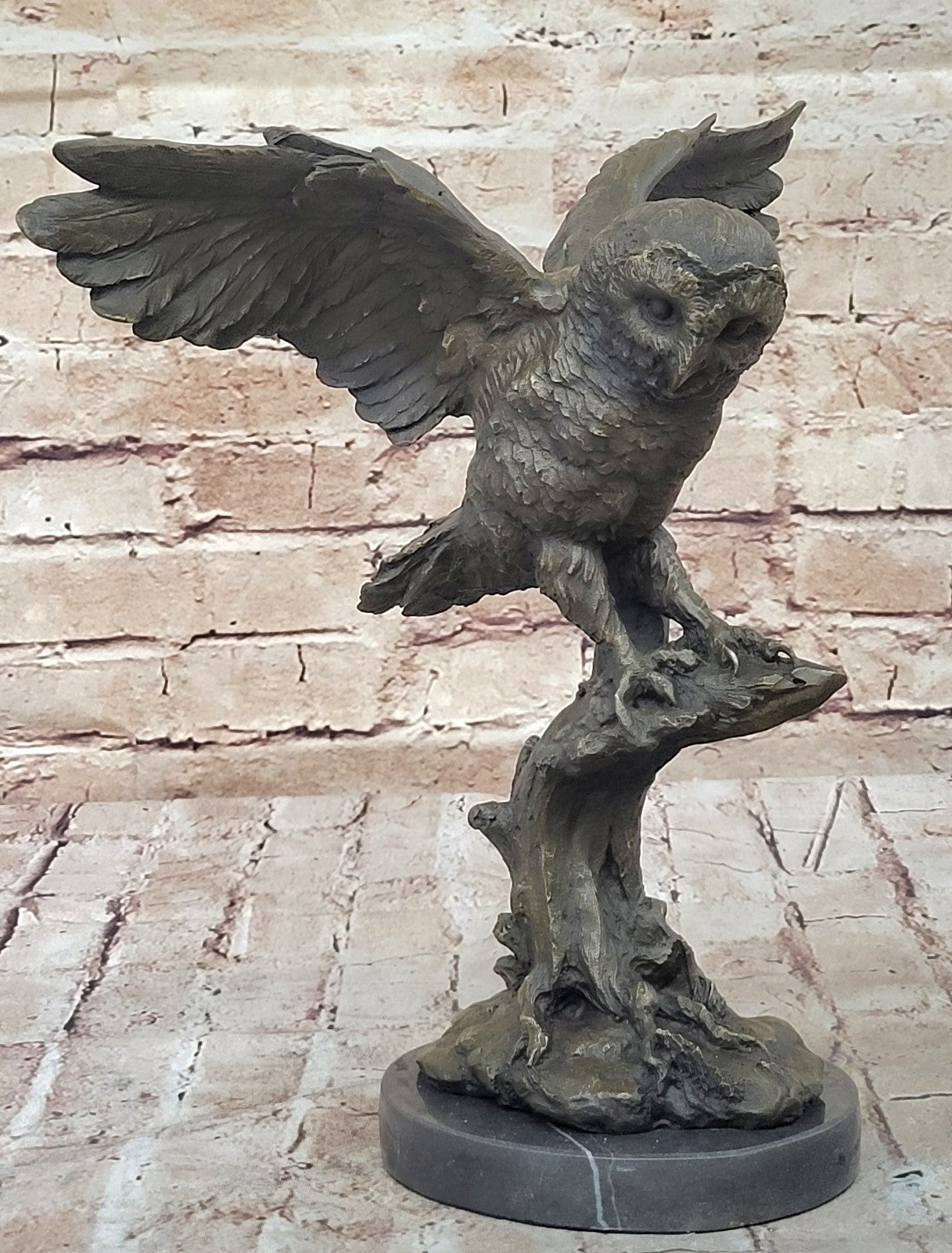 EXCLUSIVE STYLISED BRONZE OWL HOT CAST STATUE BIRD FIGURE CUBIST HAND MADE SALE