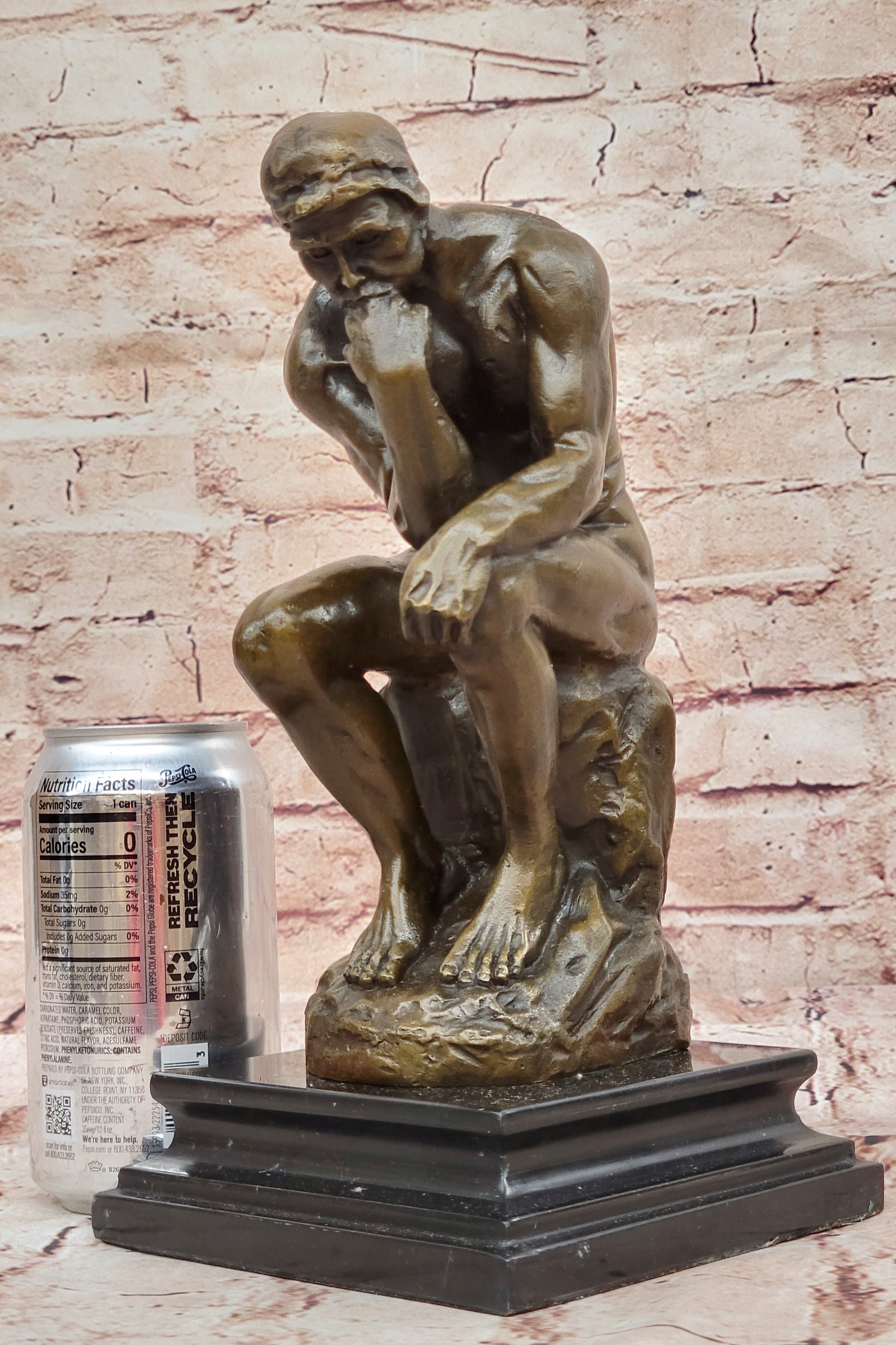 Bronze Sculpture Statue 10" The Thinker Rodin Sculpture Museum Reproduction Sale