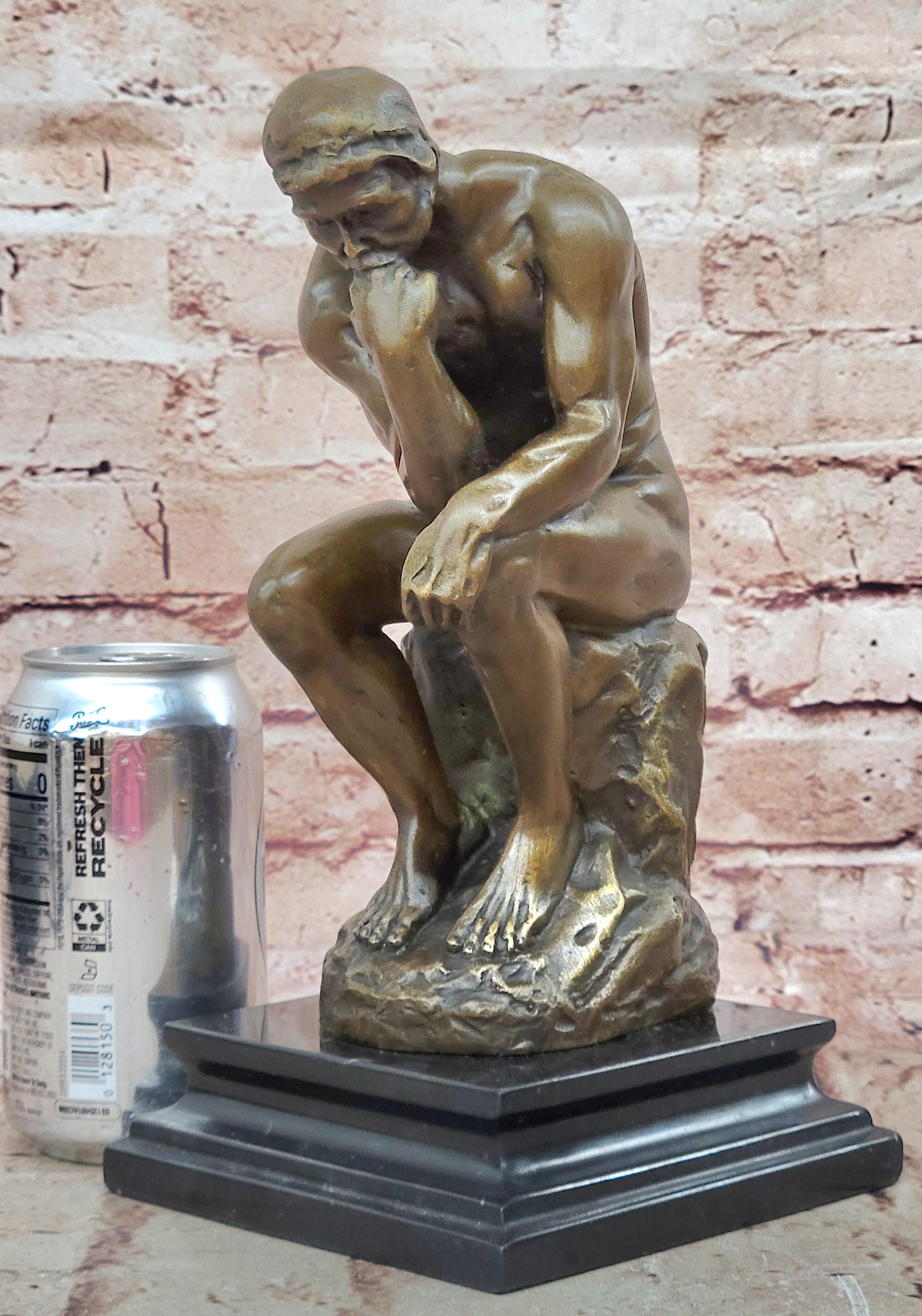 Bronze Sculpture Statue 10" The Thinker Rodin Sculpture Museum Reproduction Sale
