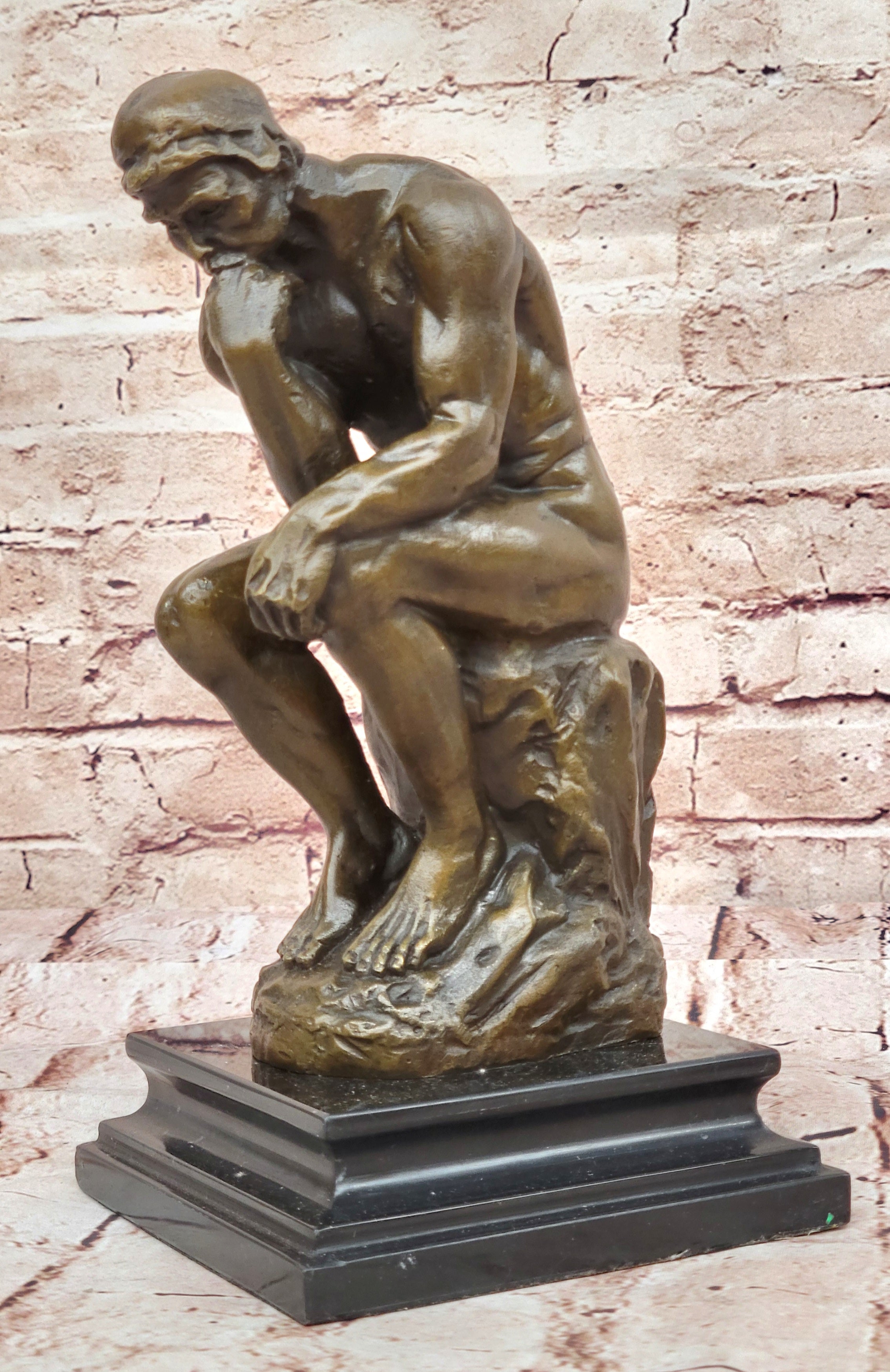 Bronze Sculpture Statue 10" The Thinker Rodin Sculpture Museum Reproduction Sale
