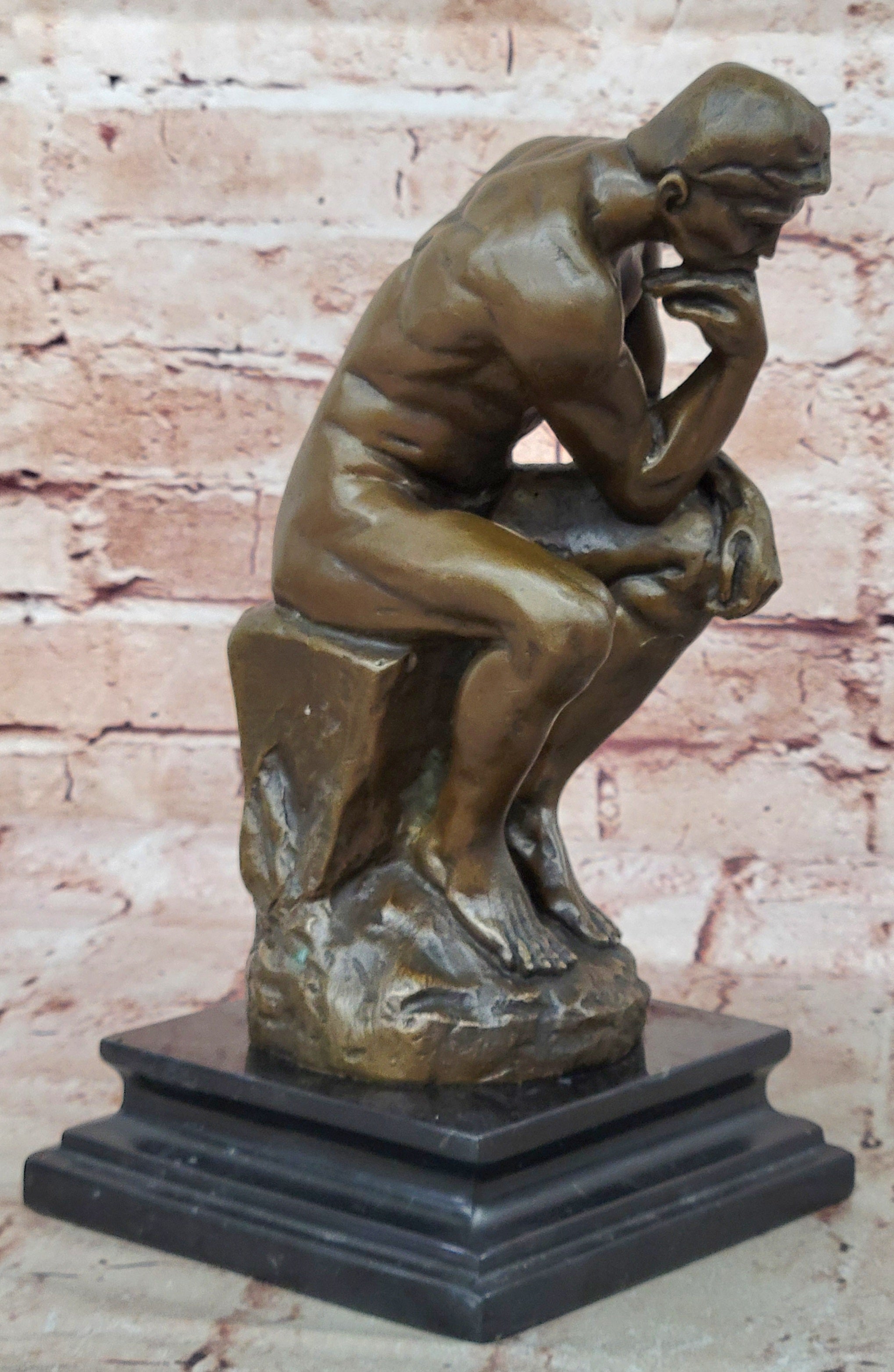 Bronze Sculpture Statue 10" The Thinker Rodin Sculpture Museum Reproduction Sale