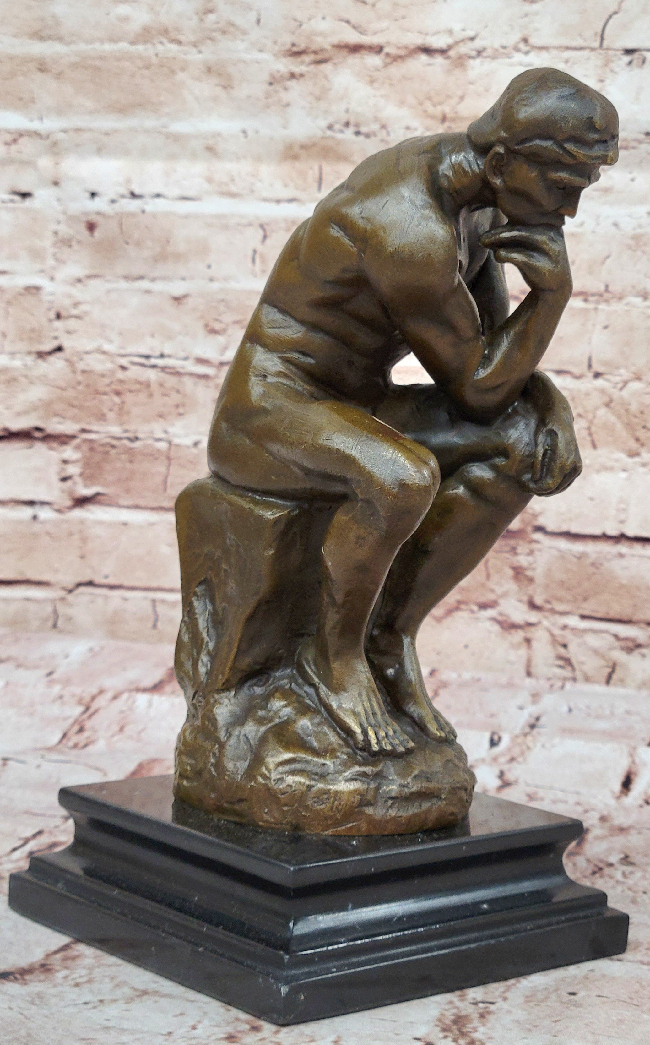 Bronze Sculpture Statue 10" The Thinker Rodin Sculpture Museum Reproduction Sale