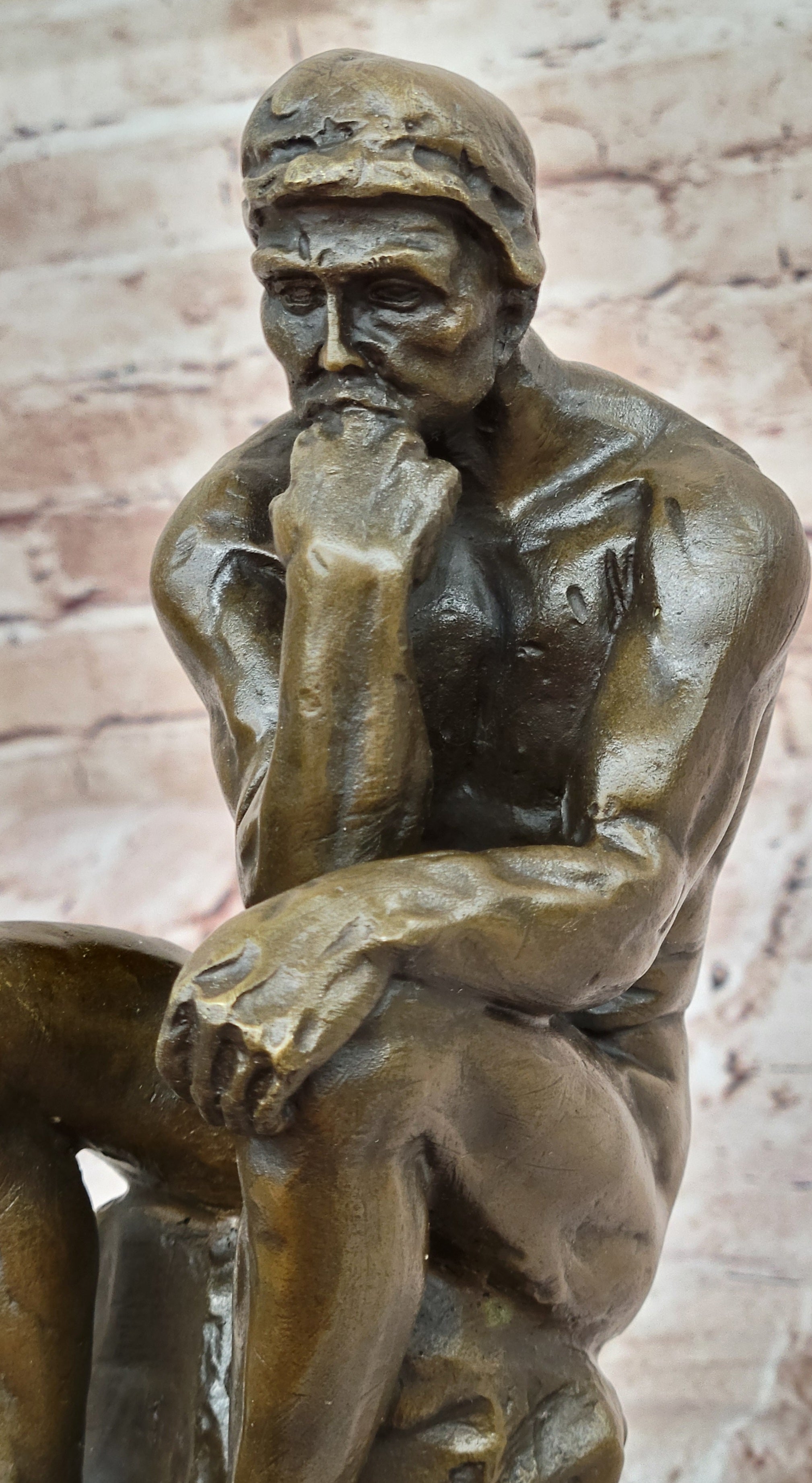 Bronze Sculpture Statue 10" The Thinker Rodin Sculpture Museum Reproduction Sale