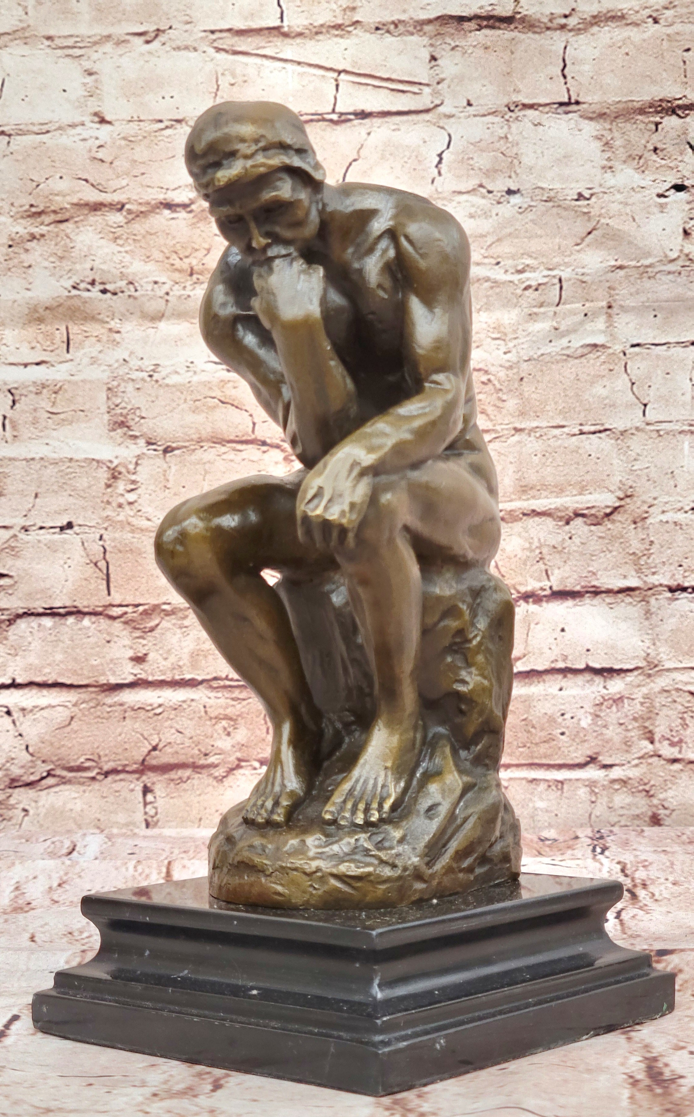 Bronze Sculpture Statue 10" The Thinker Rodin Sculpture Museum Reproduction Sale