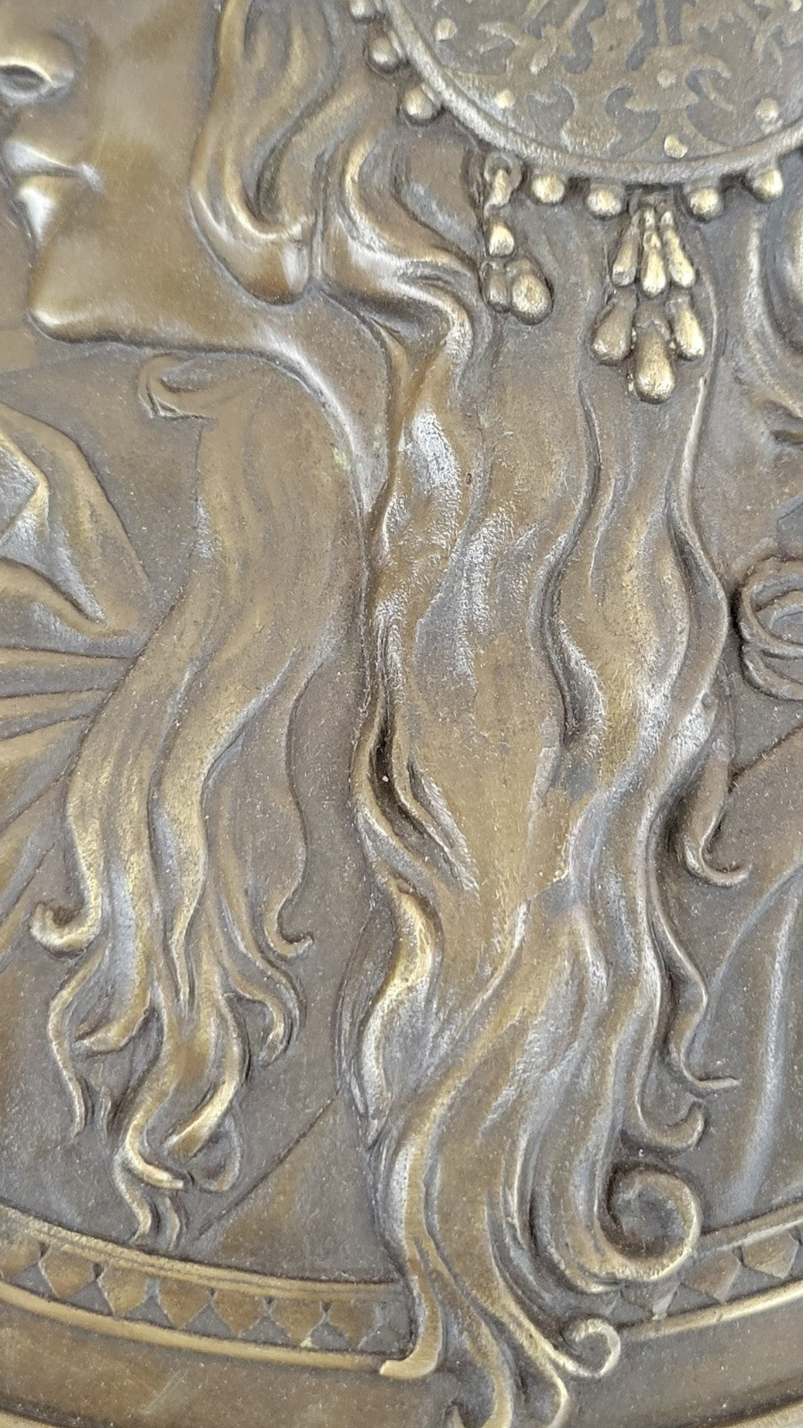 Young Queen Goddess Bas Relief Bronze Sculpture Masterpiece Figurine Sale Gift