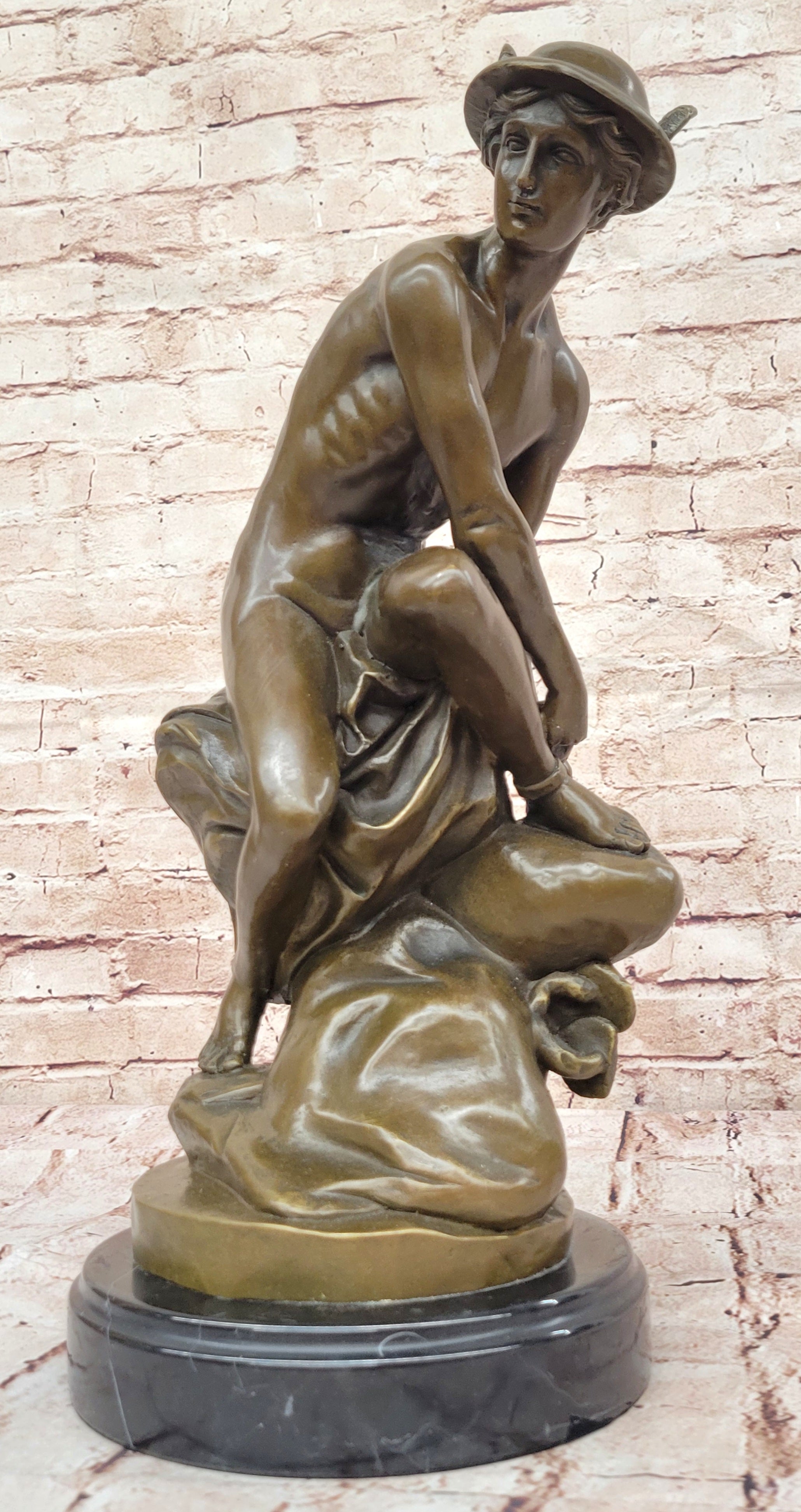 Handcrafted bronze sculpture SALE Mythical Myth Roman Classic Mercury Casting AR