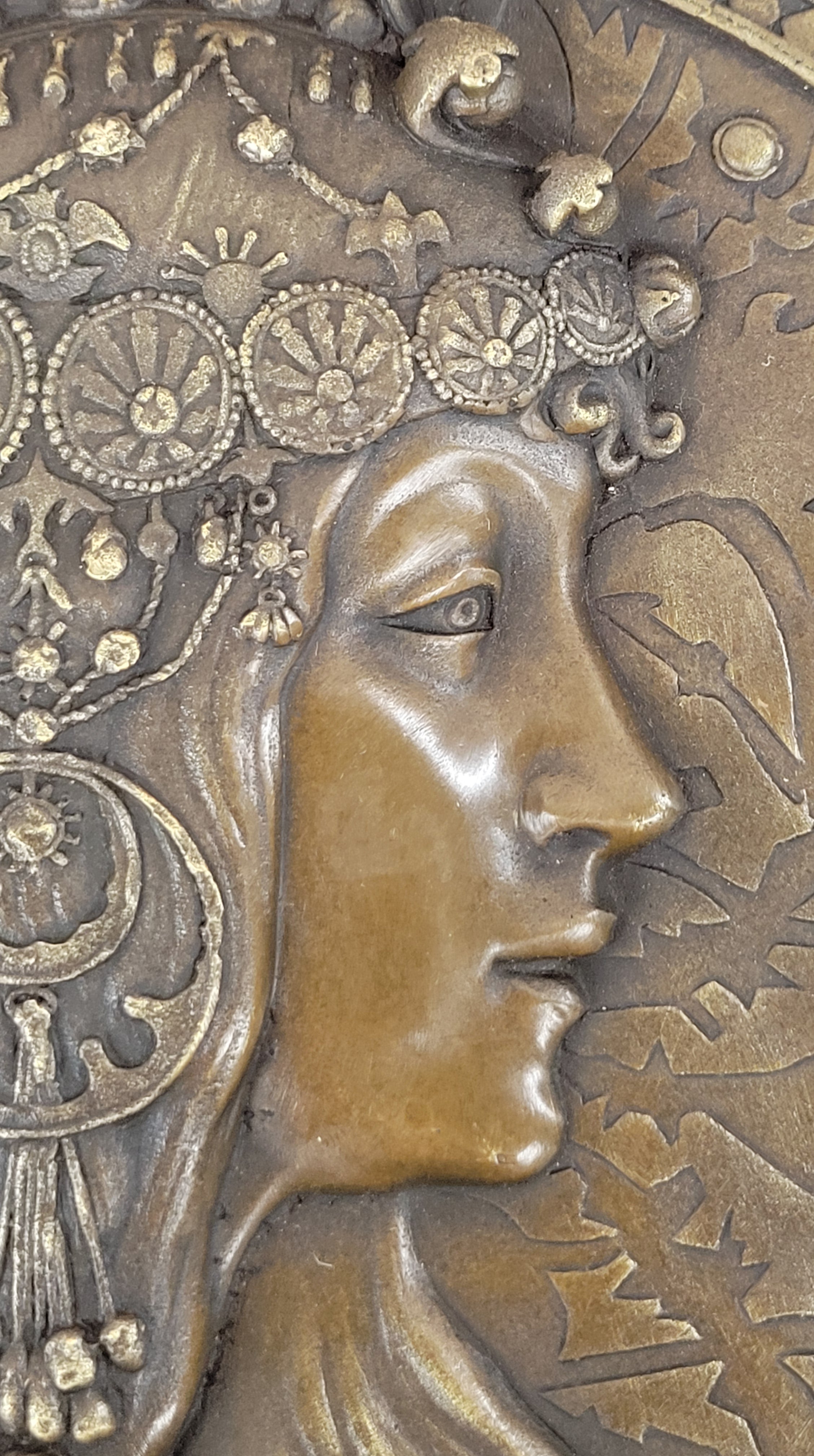 Art Nouveau/Deco Sexy Egyptian Goddess Wall Mount Bronze Sculpture Figurine Sale