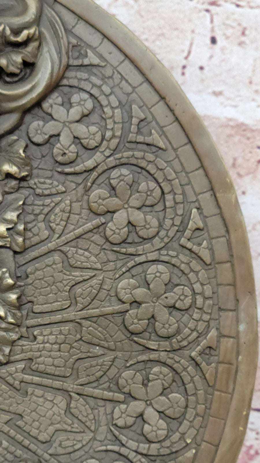 Art Deco Royal Goddess Bas Relief Wall Mount Bronze Sculpture Figurine