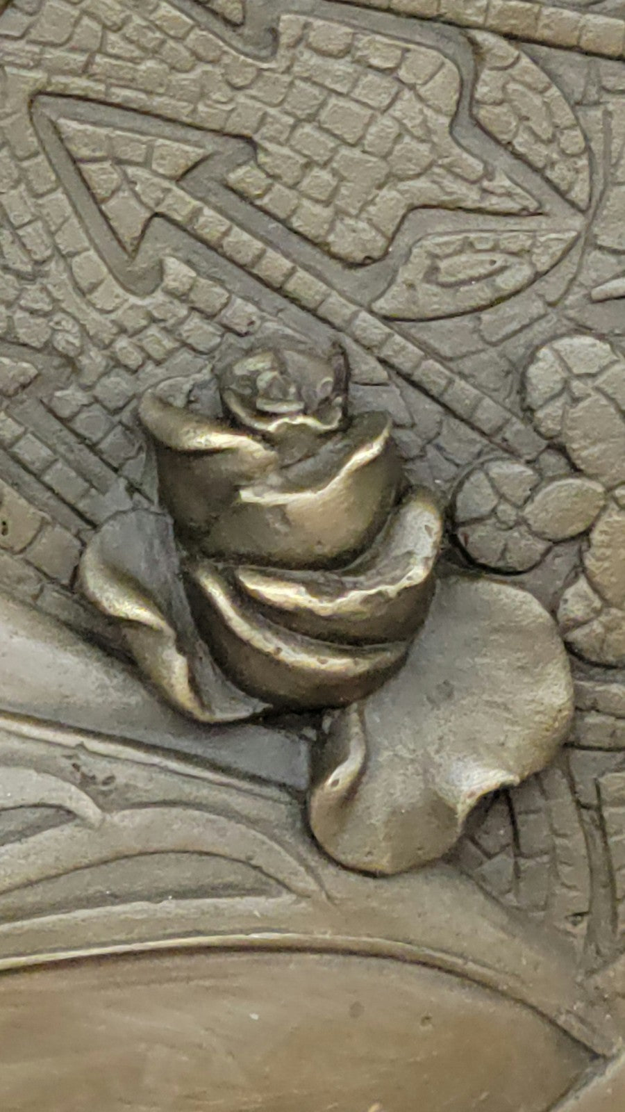 Art Deco Royal Goddess Bas Relief Wall Mount Bronze Sculpture Figurine