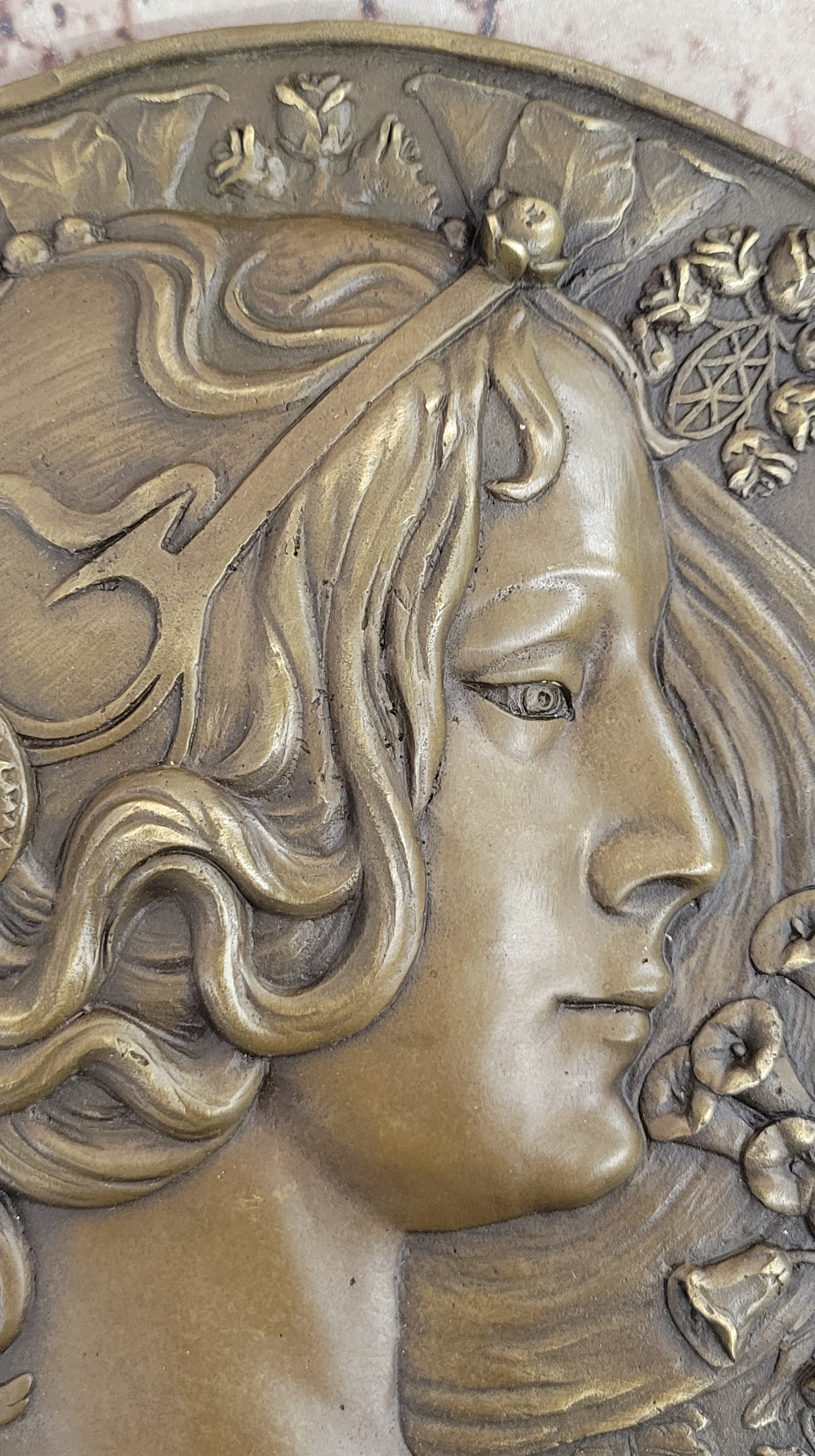 HAND CRAFT BRONZE BAS RELIEF WALL PANEL ORIGINAL STATUE SCULPTURE FIGURINE SALE