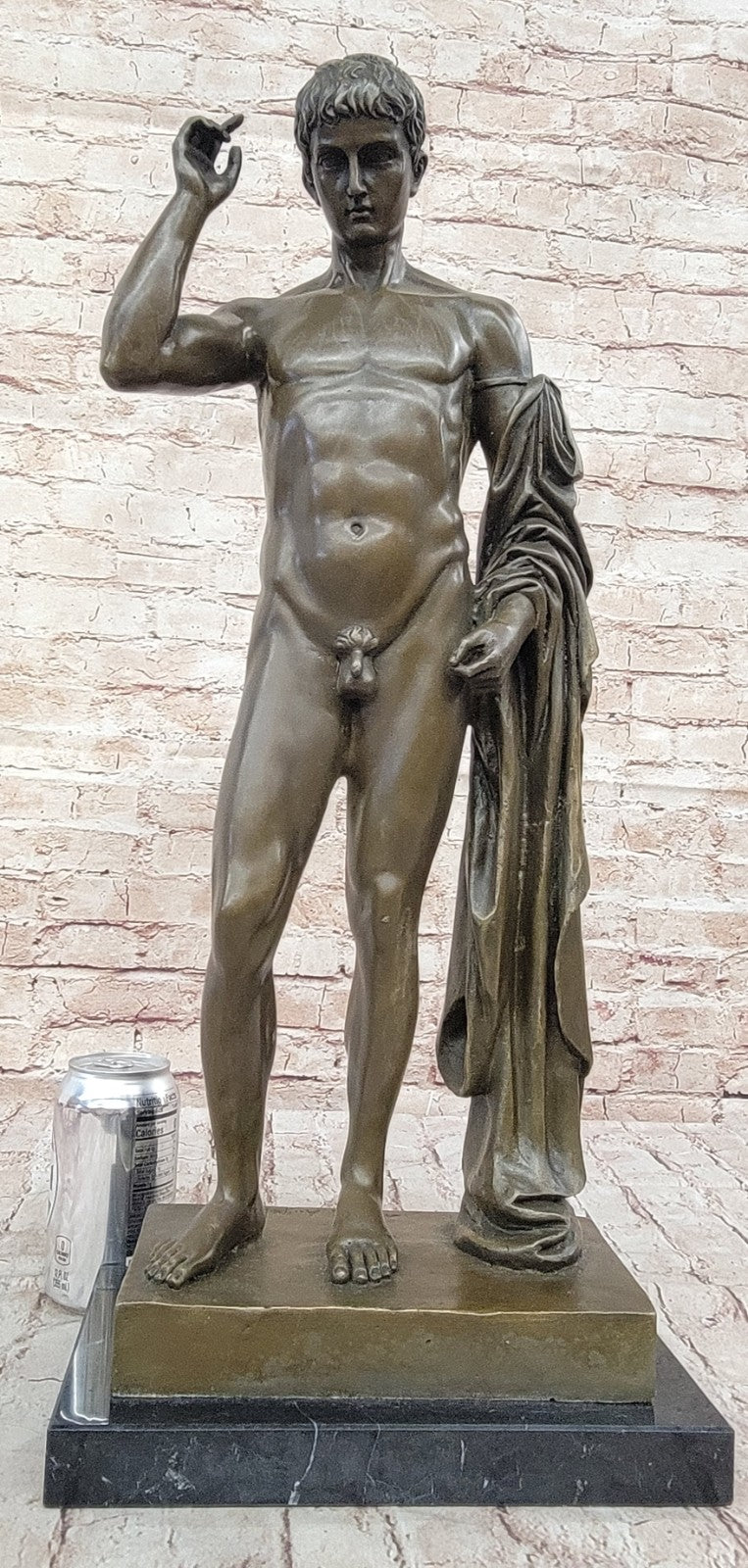 Nude Young Man Male David Bronze Marble Statue Sculpture Figurine Hot Cast Decor