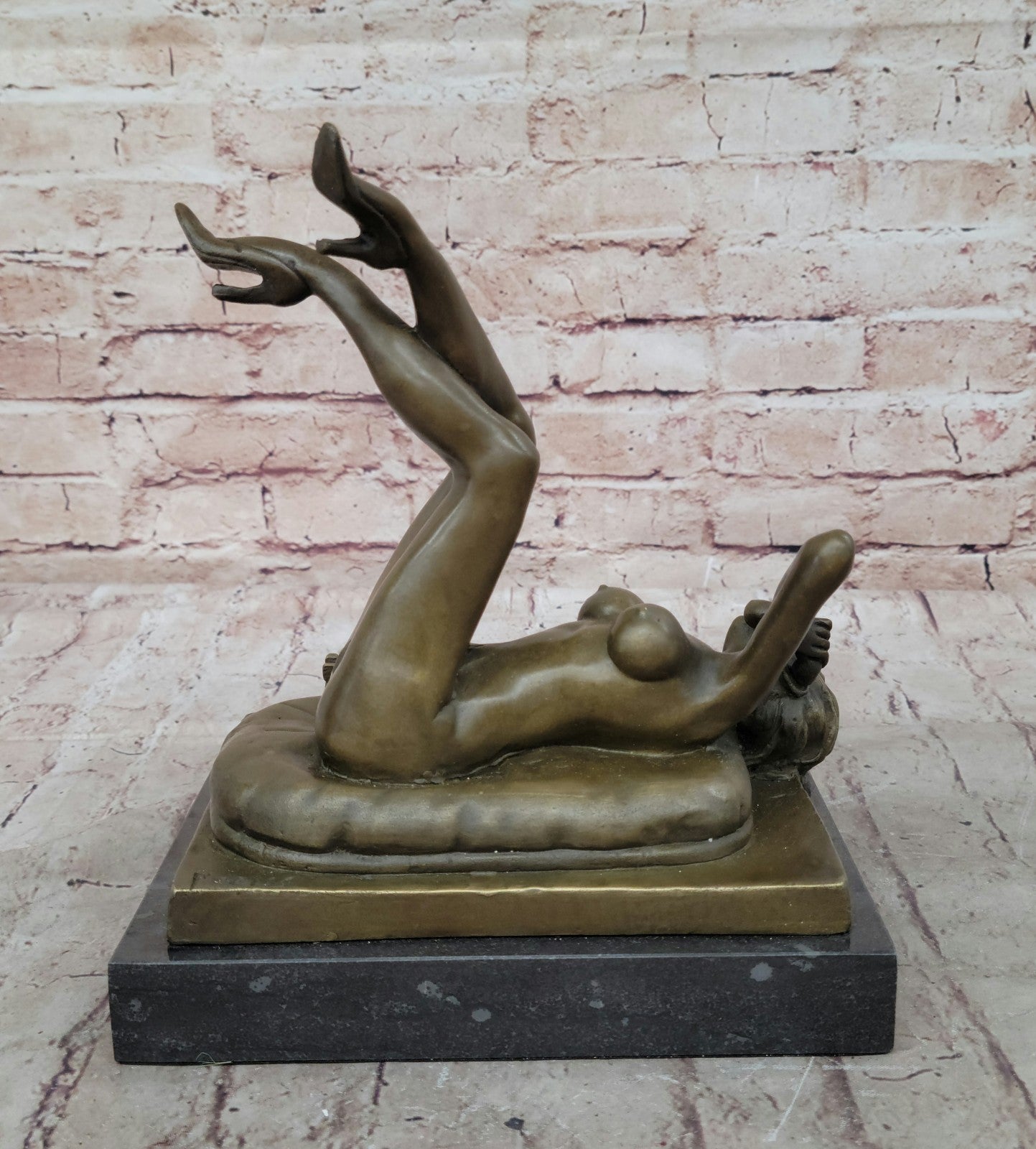 Bronze Figurine Statue Sculpture Bronze Figurine Woman/lady on The phone Erotic