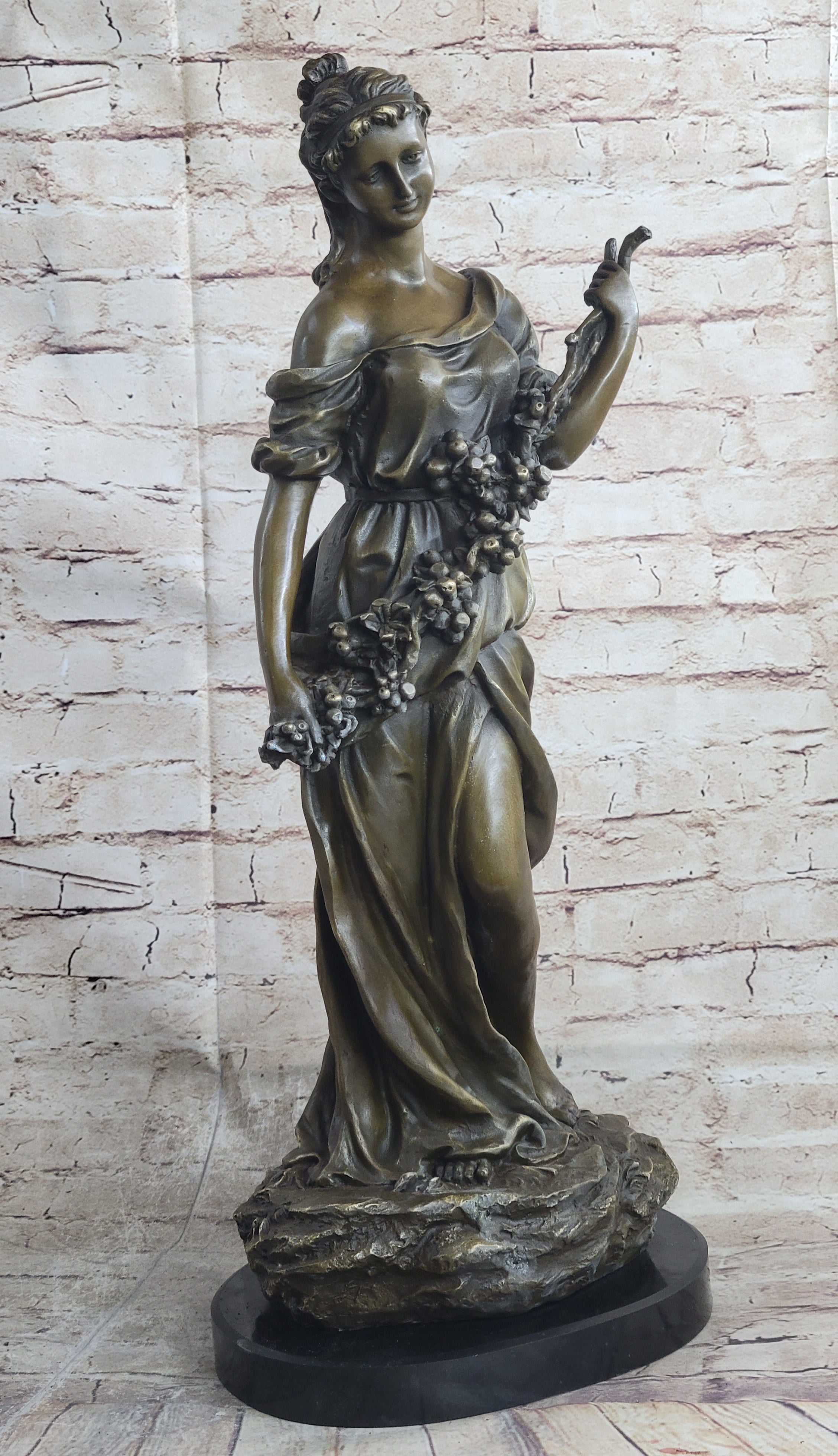 Demeter Greek Goddess of Harvest Bust Figurine Statue Genuine Real Bronze DEAL