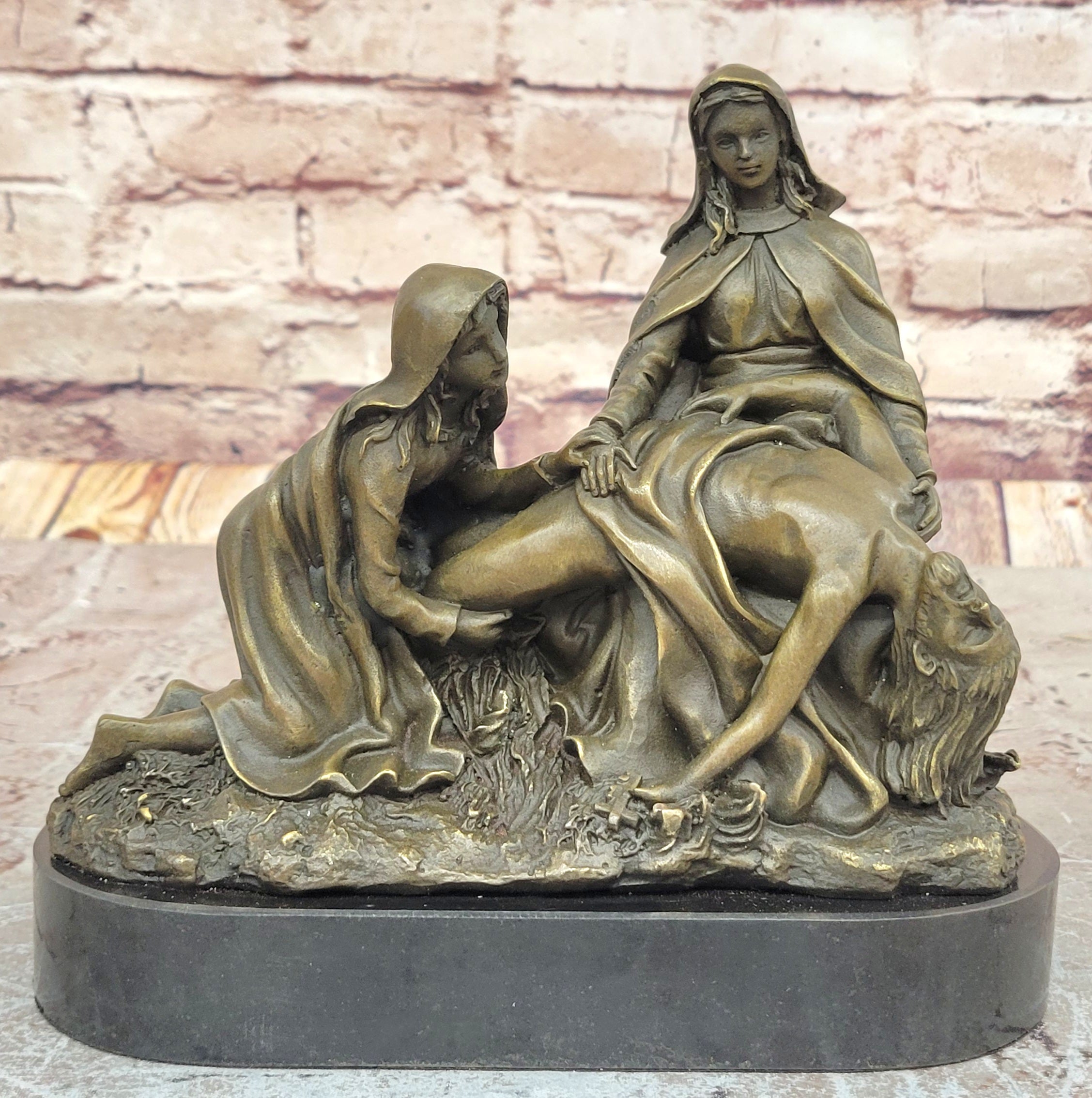 Christ with the Virgin and St. Mary Magdalene bronze Religious Church Bronze art