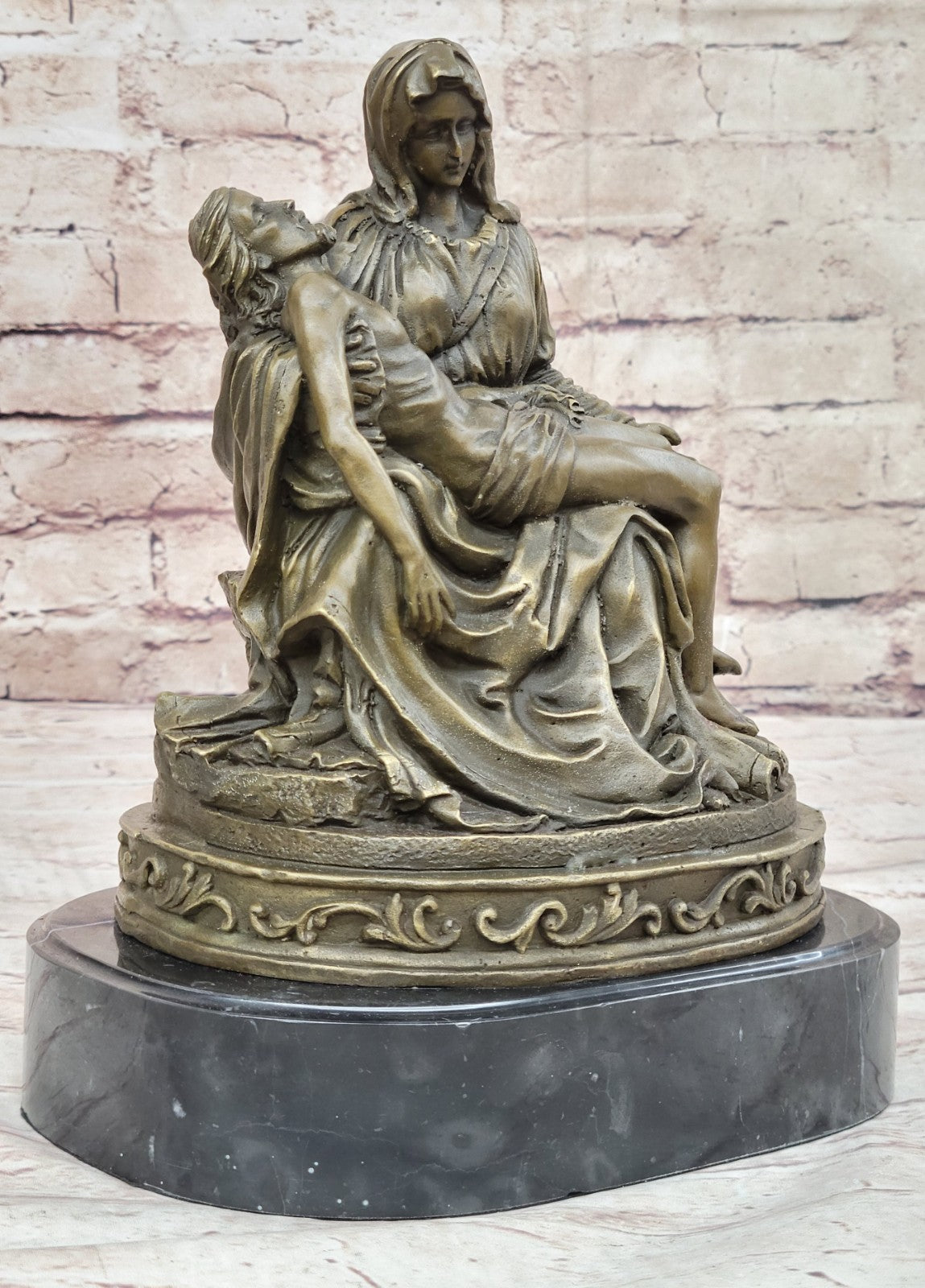 Genuine Bronze Figurine Religious Michelangelo Pieta Jesus Mary Statue Large Sale