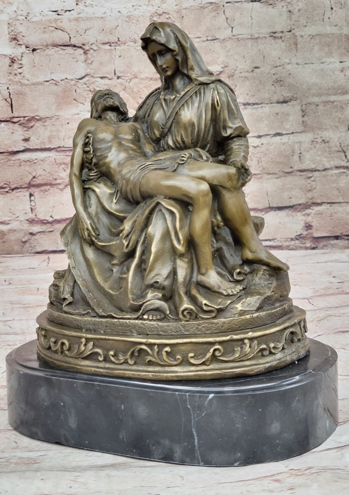 Genuine Bronze Figurine Religious Michelangelo Pieta Jesus Mary Statue Large Sale