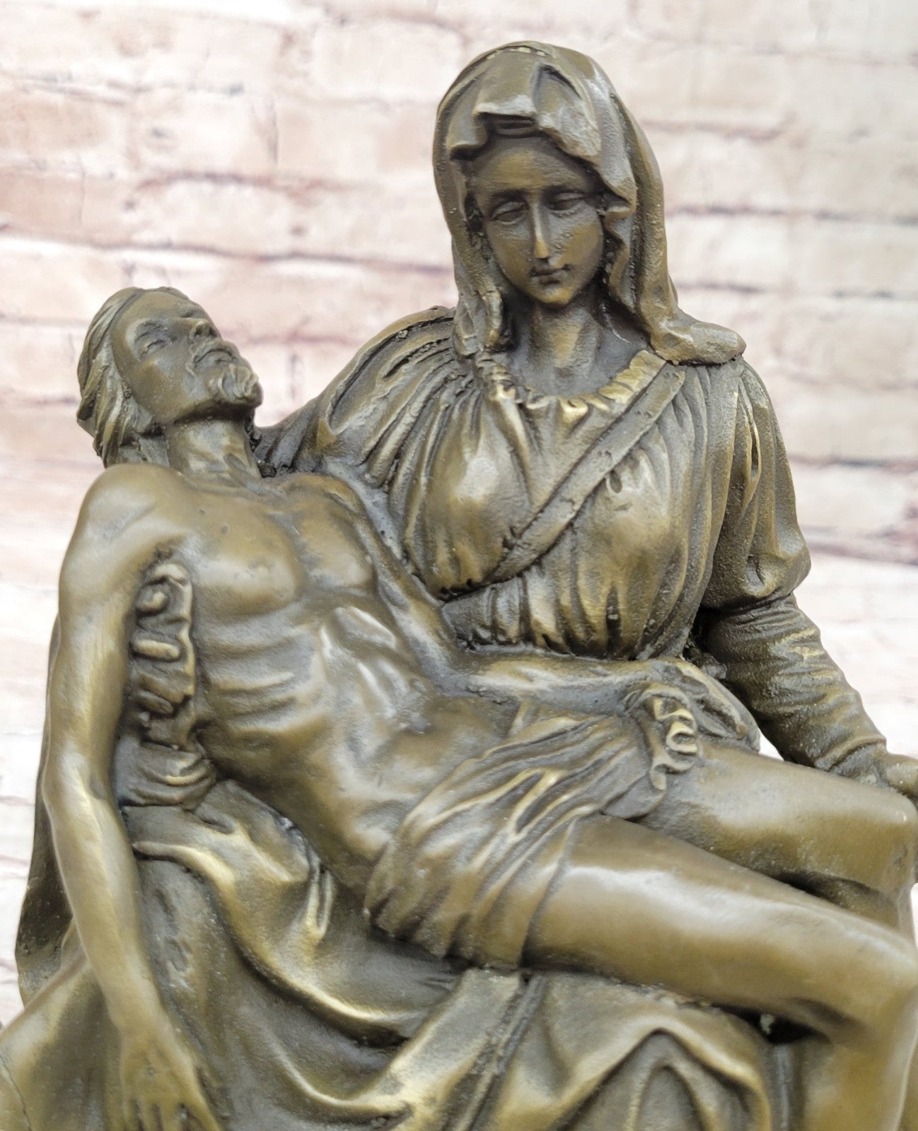 Genuine Bronze Figurine Religious Michelangelo Pieta Jesus Mary Statue Large Sale