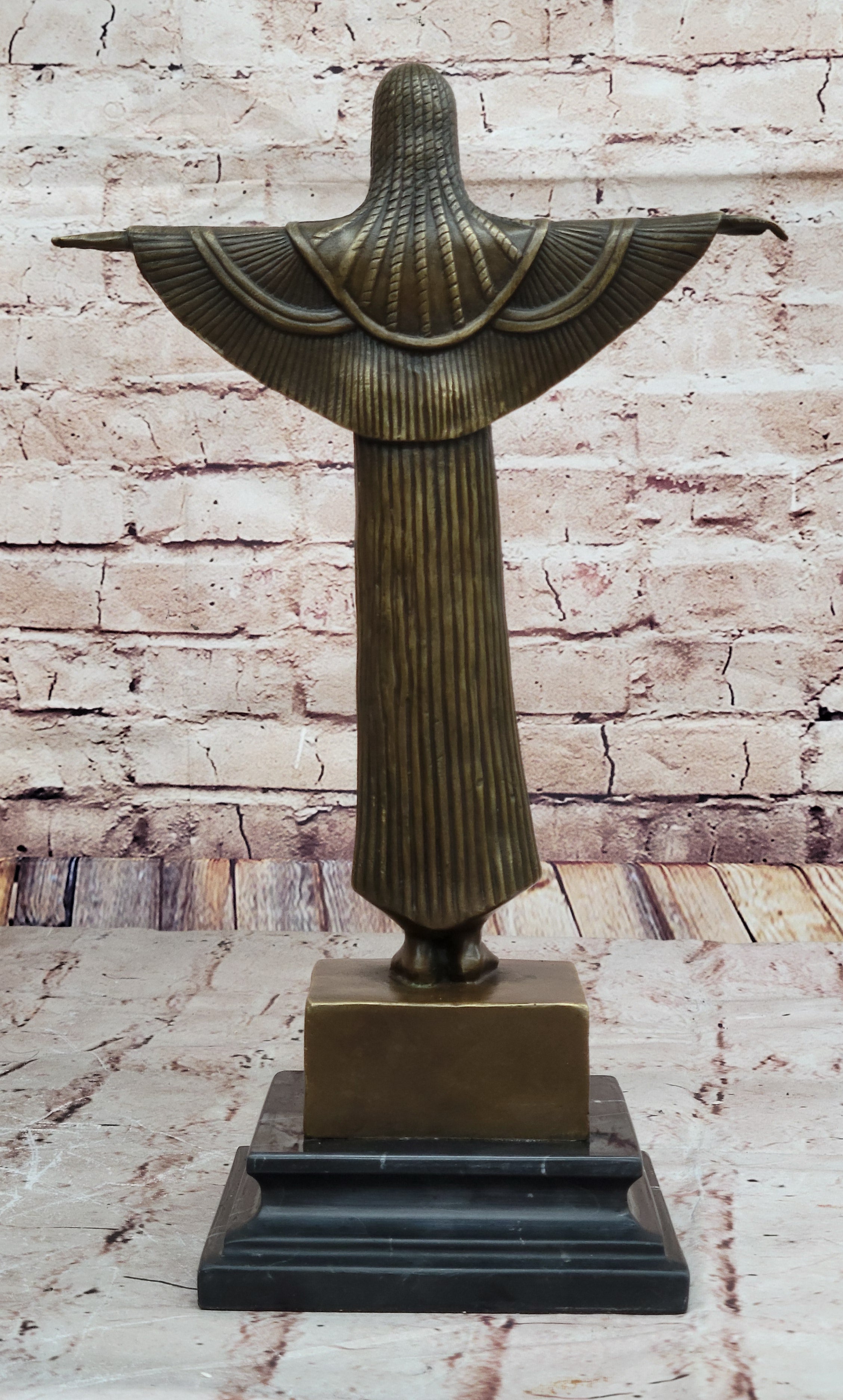 Princess Statue Sculpture Handmade Bronze on Marble Cleopatra Egyptian Figurine