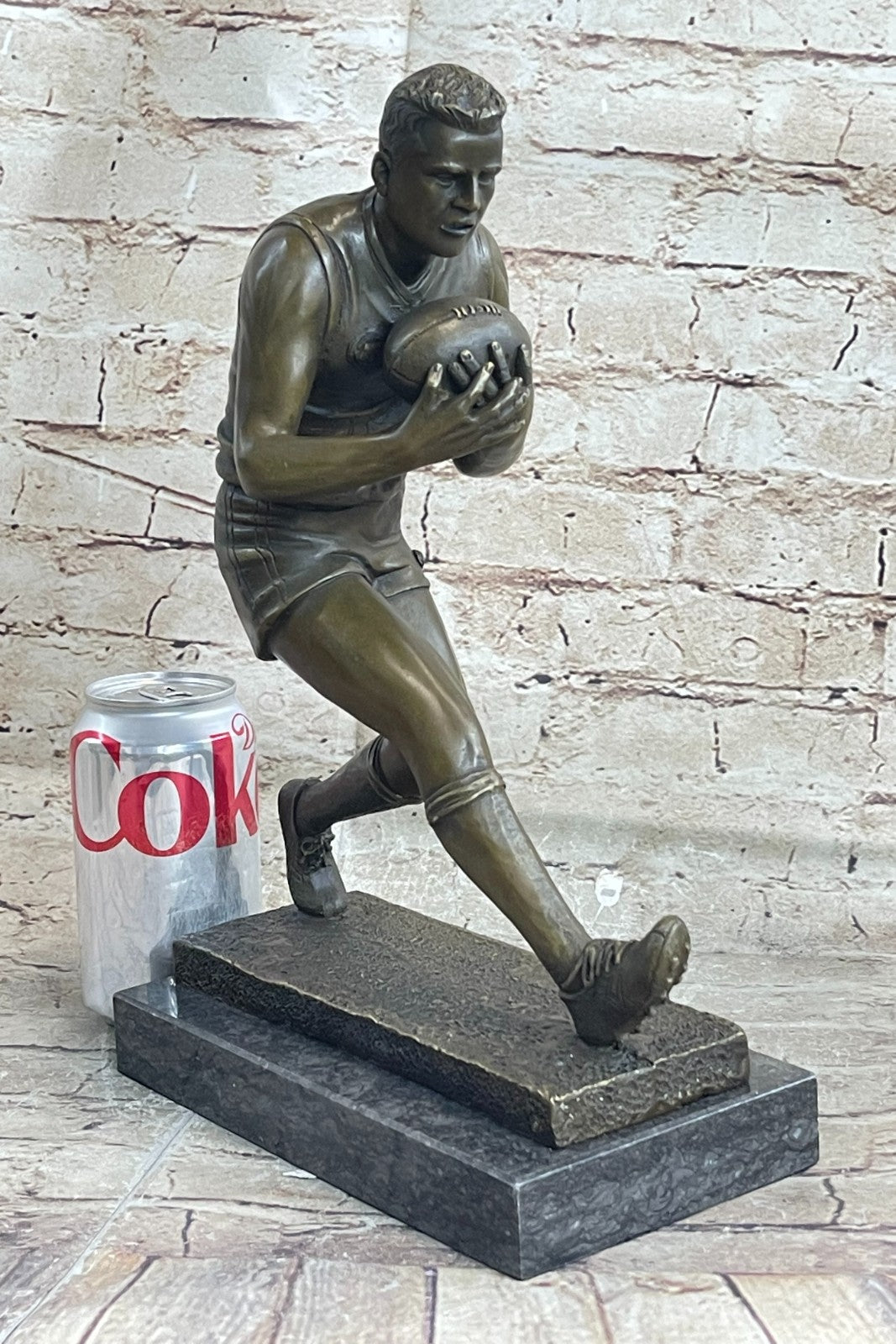 Rugby  Australian Australia Player 100% solid Bronze Sculpture Statue Decor  Sale