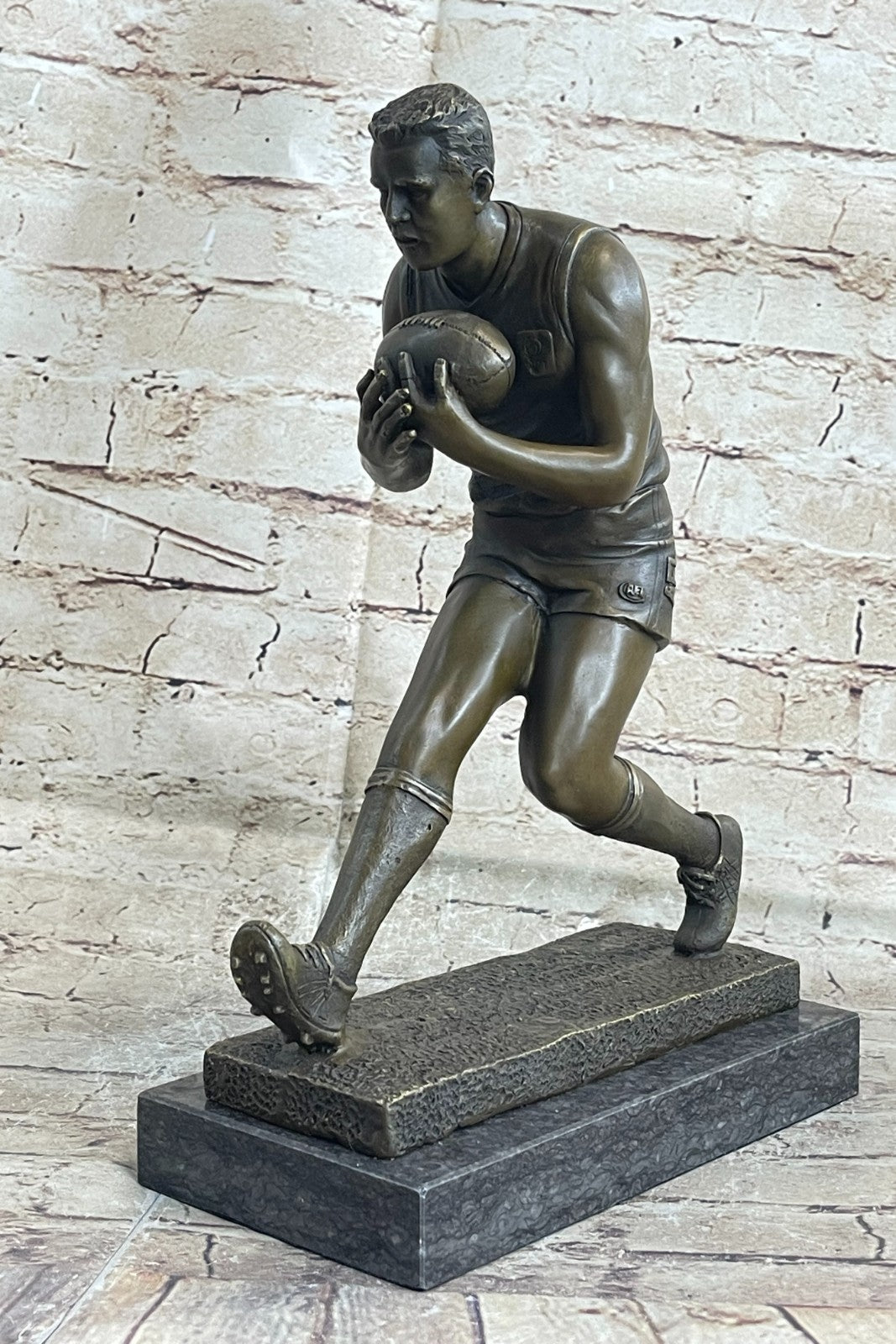 Rugby  Australian Australia Player 100% solid Bronze Sculpture Statue Decor  Sale