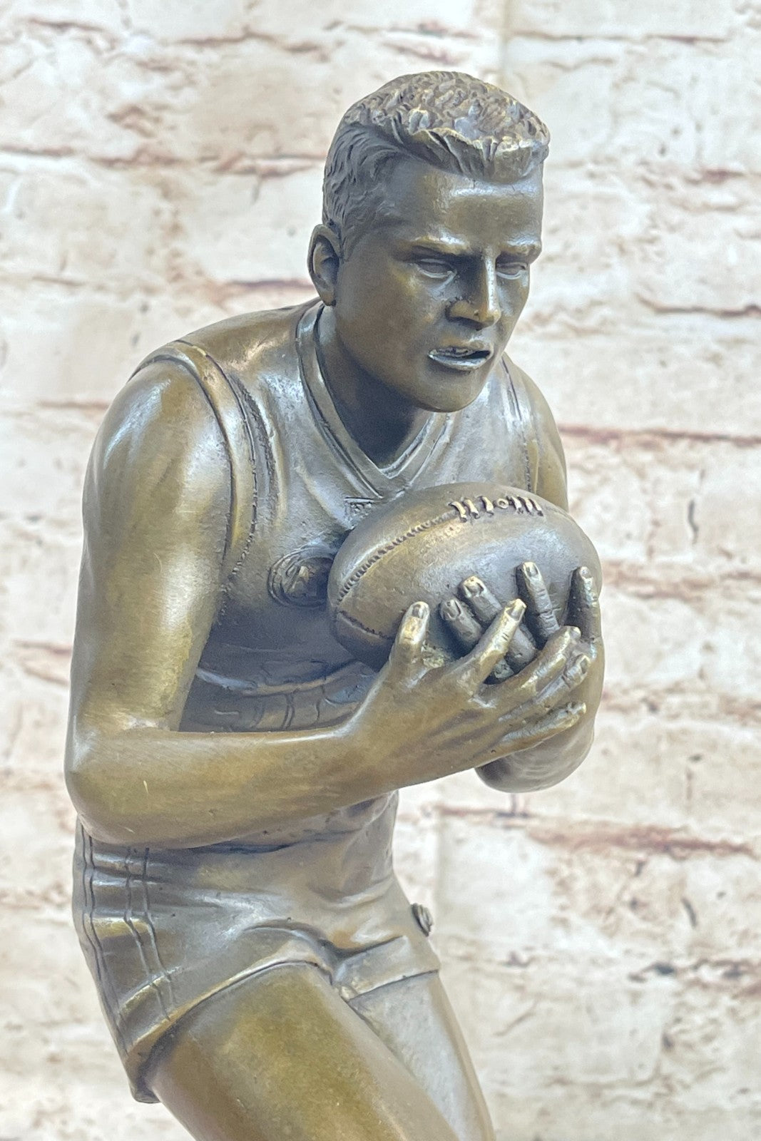 Rugby  Australian Australia Player 100% solid Bronze Sculpture Statue Decor  Sale