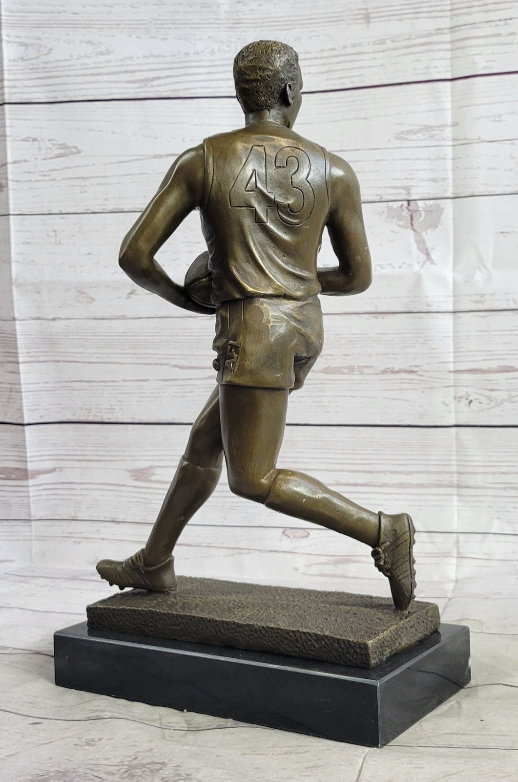 Handcrafted bronze sculpture SALE Marble Player Rugby Rugged Original Cast Hot