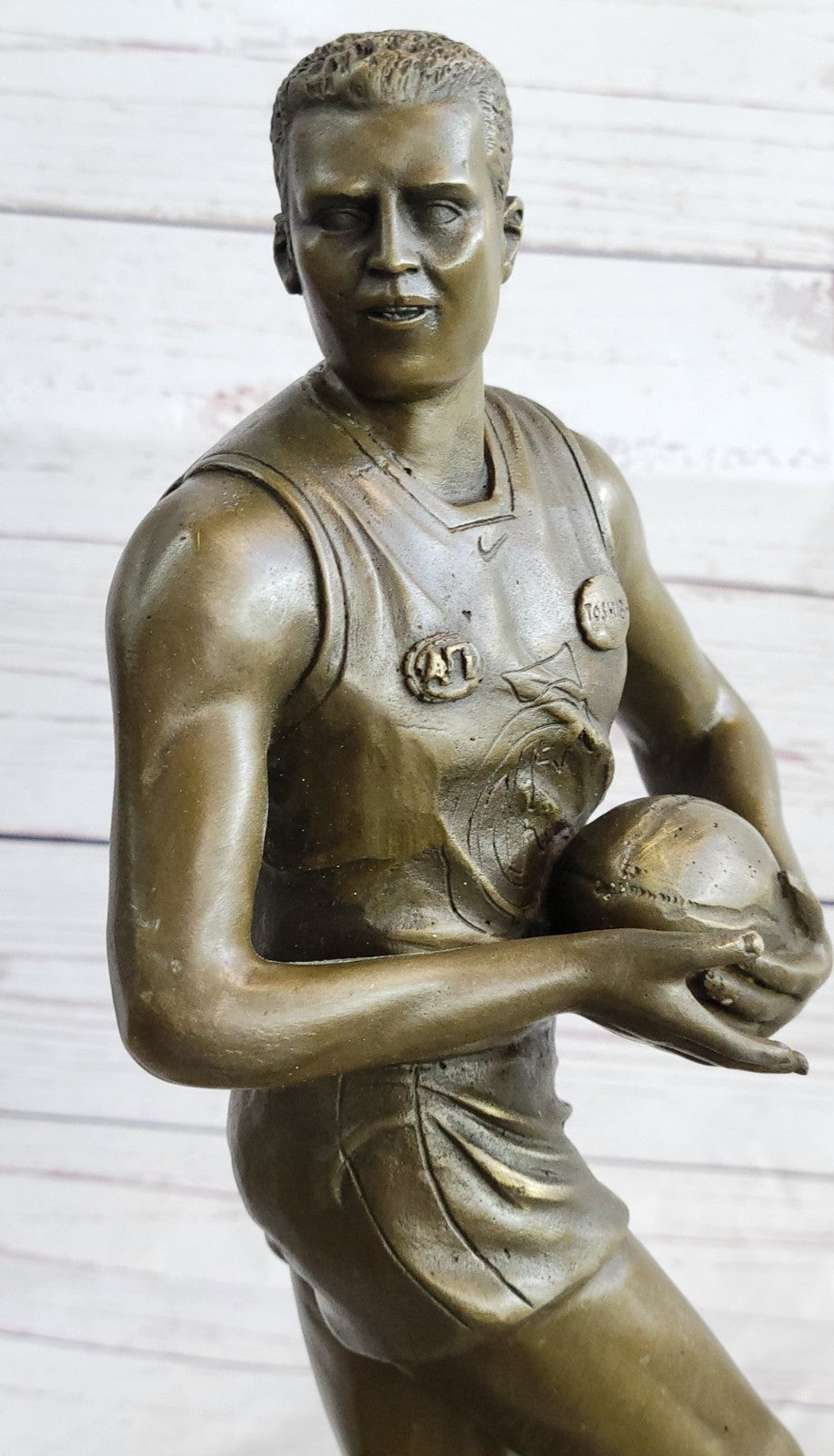 Handcrafted bronze sculpture SALE Marble Player Rugby Rugged Original Cast Hot