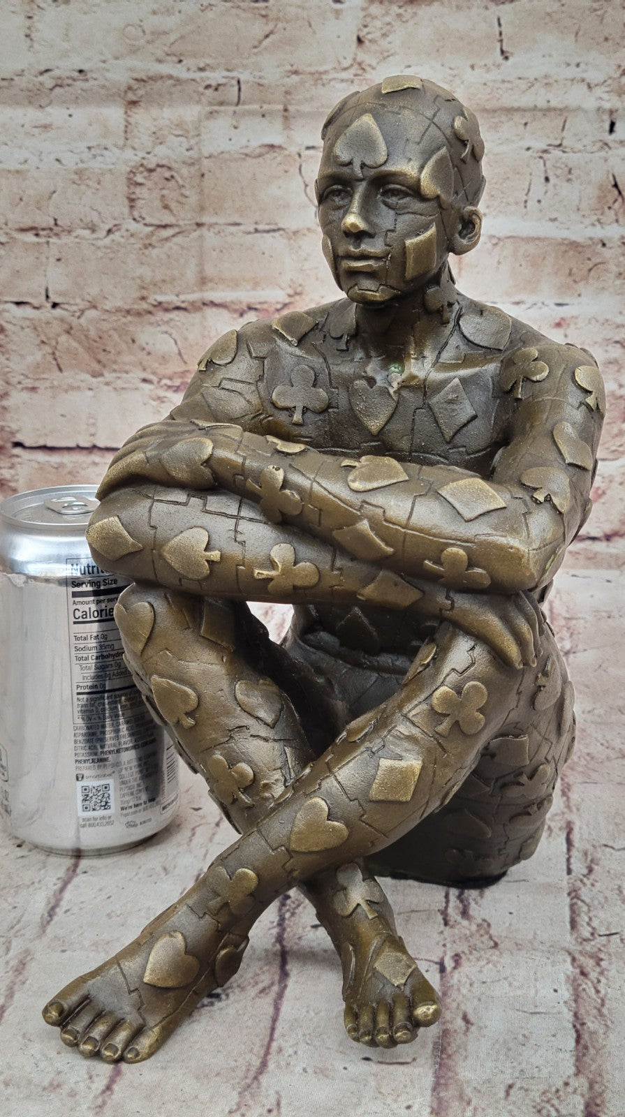 Salvador Dali Nude Sitting Male Bronze Sculpture Figurine Figure Decor