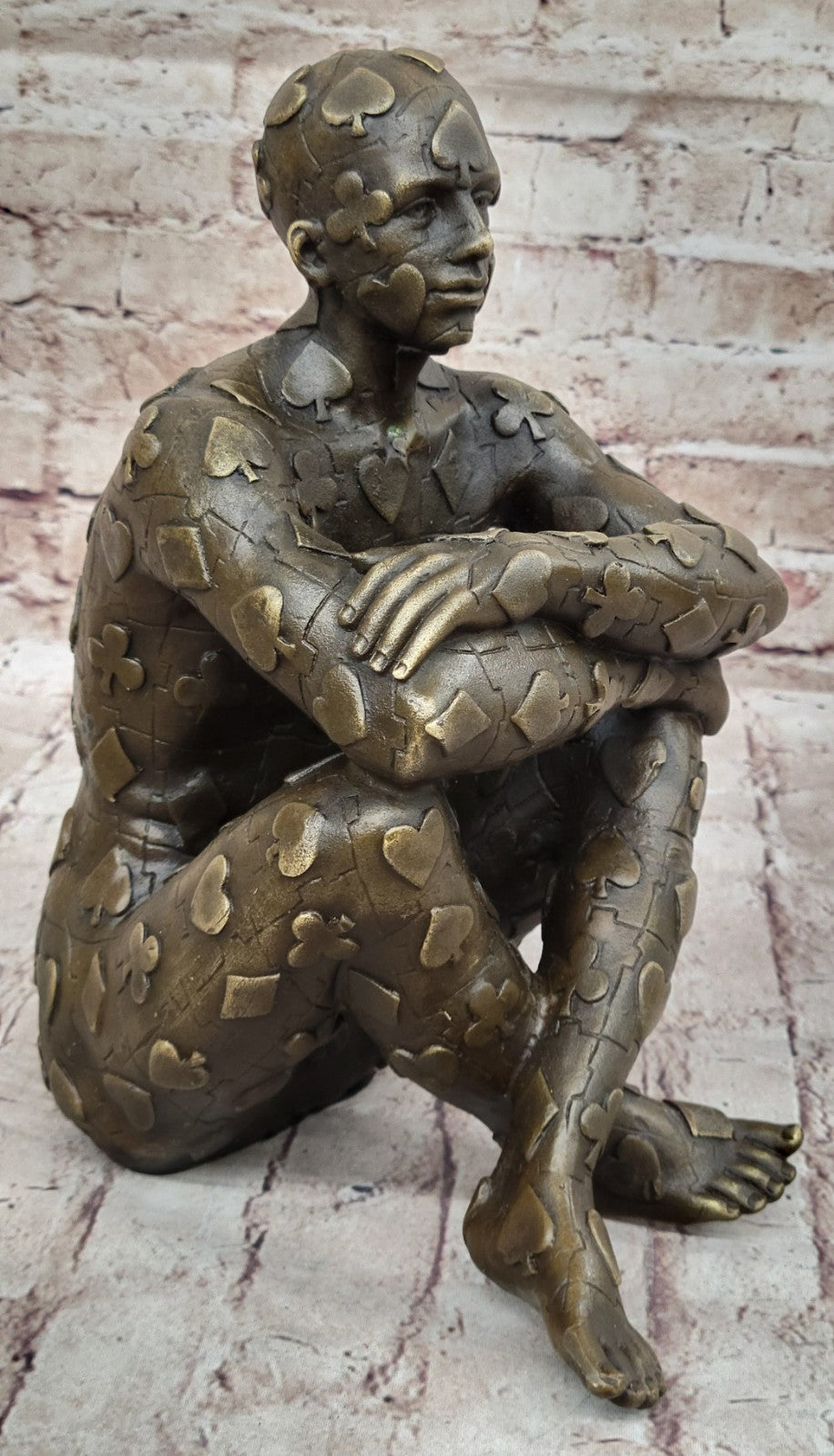 Salvador Dali Nude Sitting Male Bronze Sculpture Figurine Figure Decor