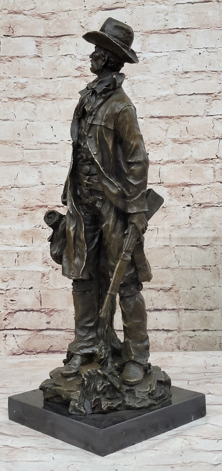 Bronze Sculpture Huge Hot Cast Male Cowboy Saddle Home Cabin Decoration Prop