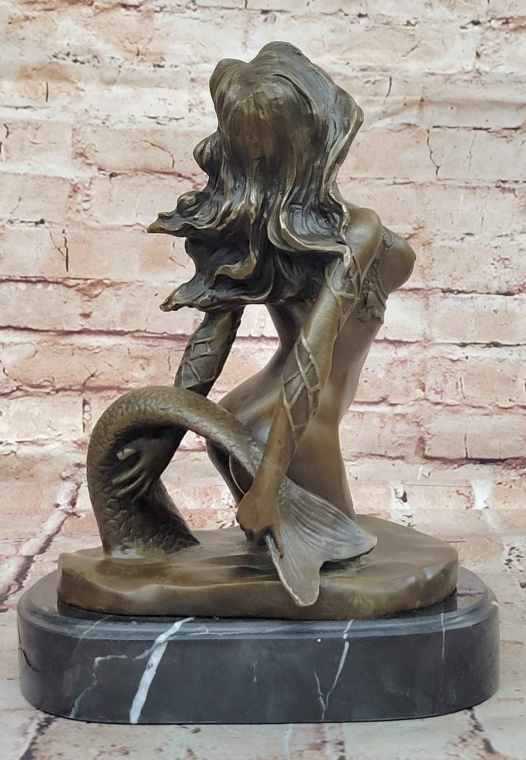 Cool Nauticals Hot Tropical Large Size Figure Head Mermaid Verde Bronze Nude