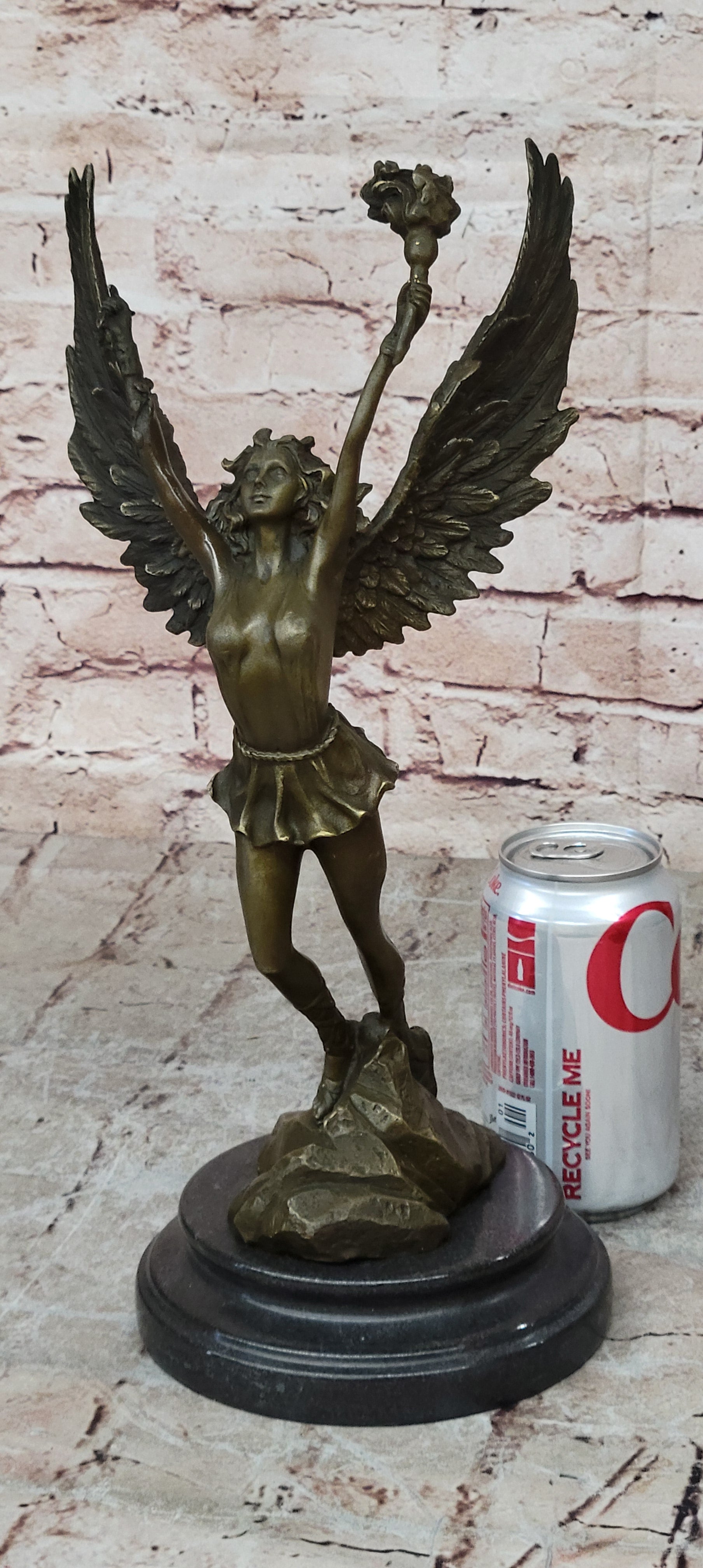 Handcrafted bronze sculpture SALE Mythical Religious Angel Moreau Signed Nude