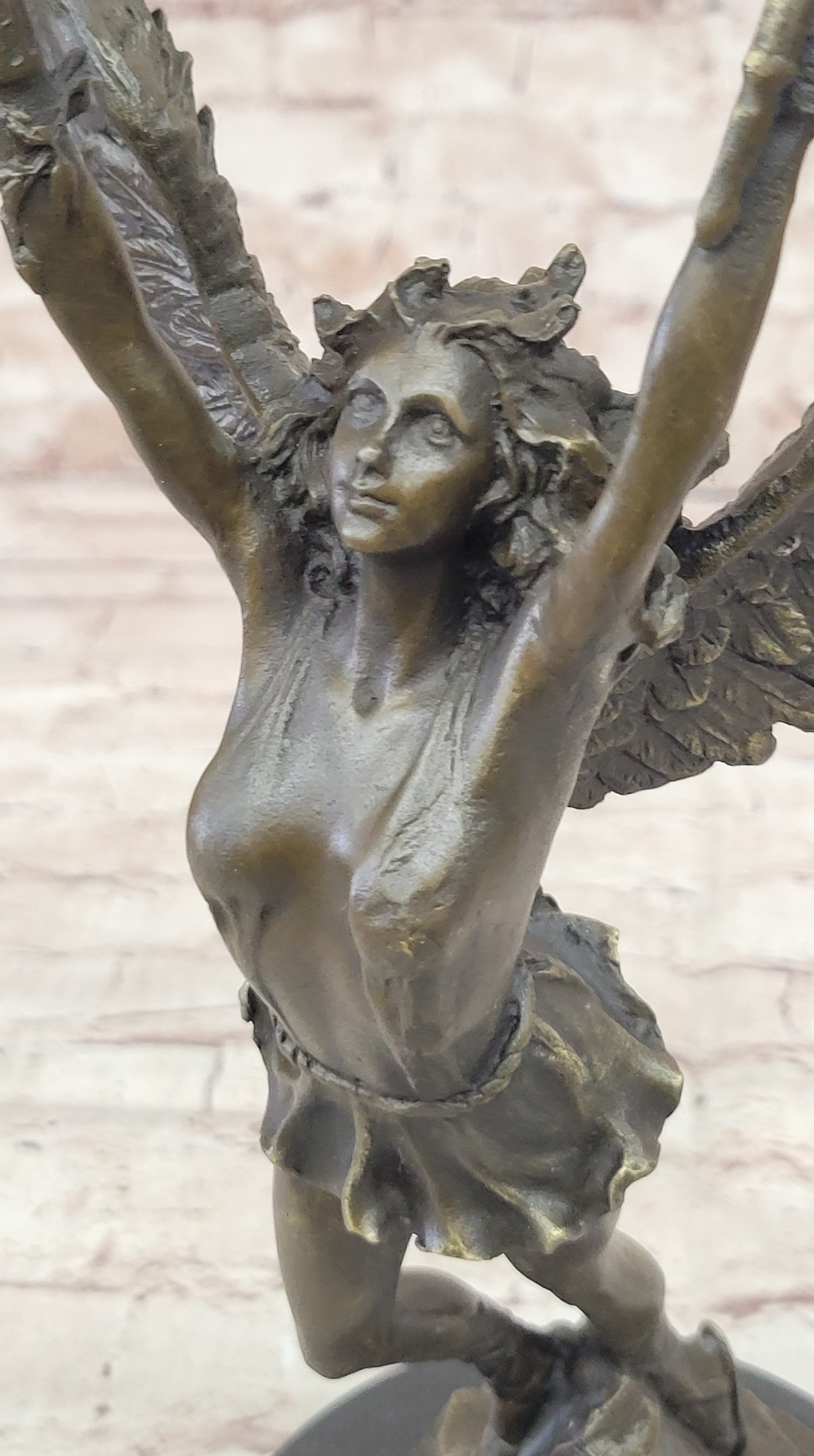 Handcrafted bronze sculpture SALE Mythical Religious Angel Moreau Signed Nude