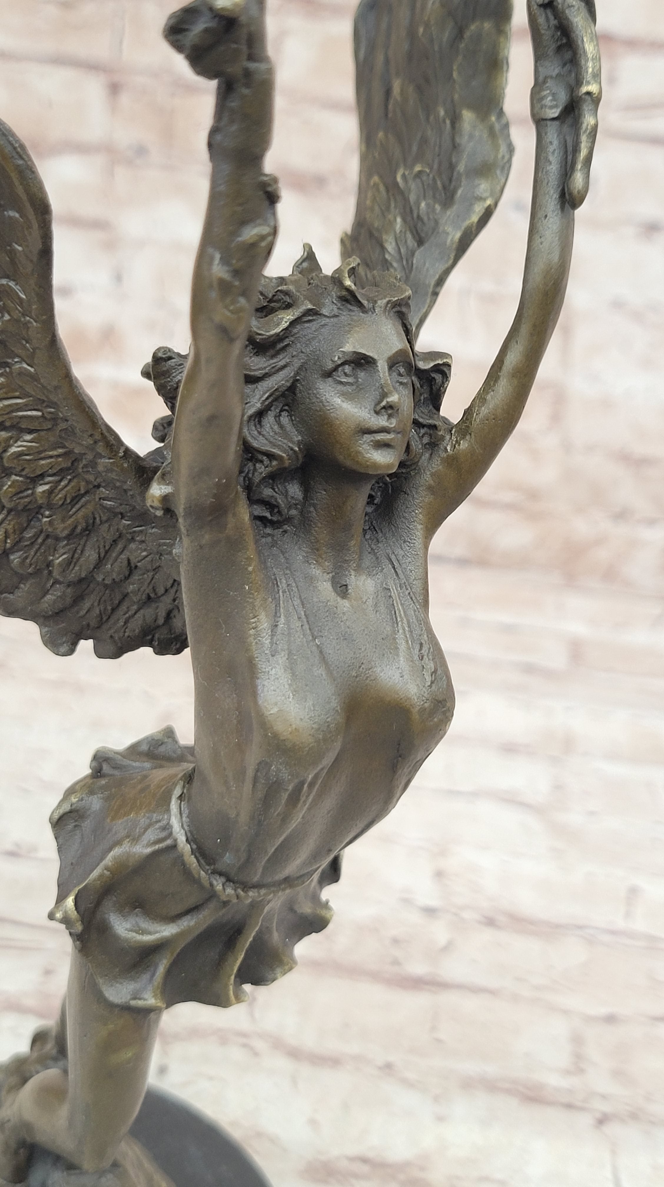 Handcrafted bronze sculpture SALE Mythical Religious Angel Moreau Signed Nude