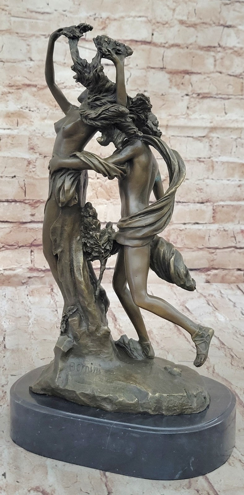 Art Deco Apollo and Daphne a Mythical Museum Quality Masterpiece Bronze Sculptur